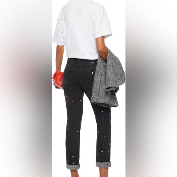 Stella McCartney The Skinny Boyfriend embroidered mid rise slim leg jeans Size 31" - 3 Thumbnail