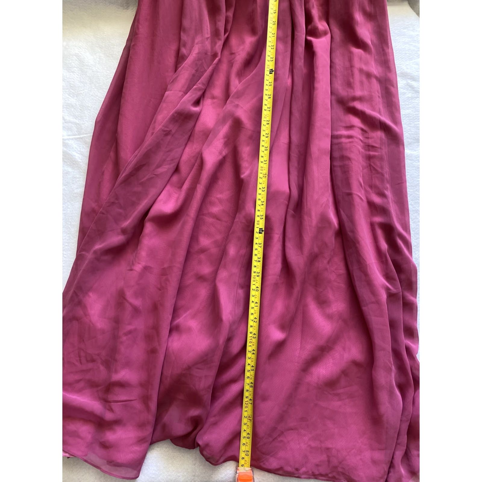 Vintage Jim Hjelm Occasions Gown Women's Size 12 Magenta Polyester Long Sleeveless V-Neck Dress Size XL / US 12-14 / IT 48-50 - 8 Thumbnail