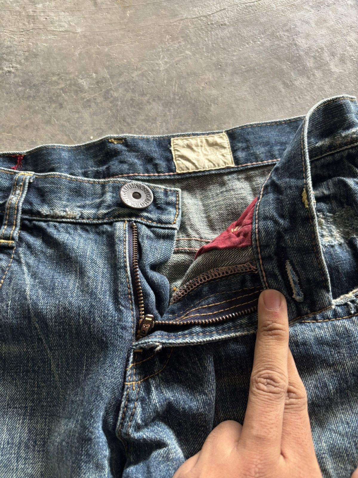 20471120 × Japanese Brand distressed Antgauge sashiko boro side pocket punk cross Size US 31 - 4 Thumbnail