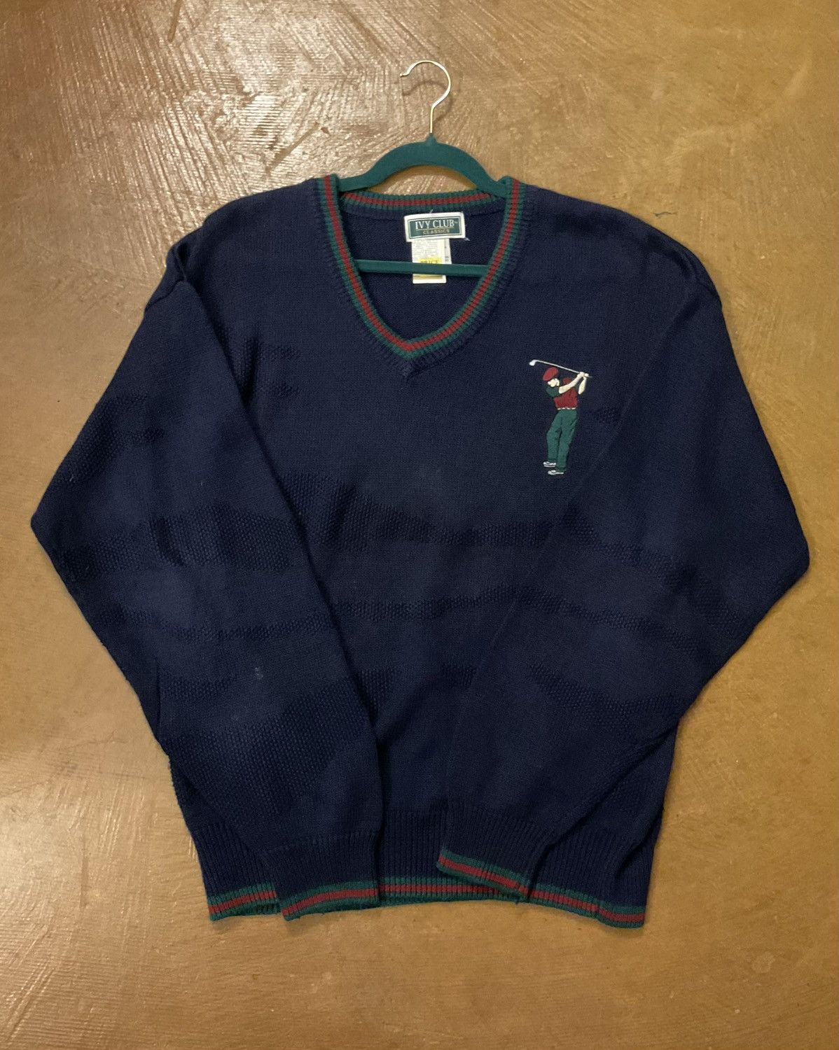 Other Polo Ralph Lauren Navy V-Neck Sweater with Golfer Motif Size US M / EU 48-50 / 2 - 1 Thumbnail