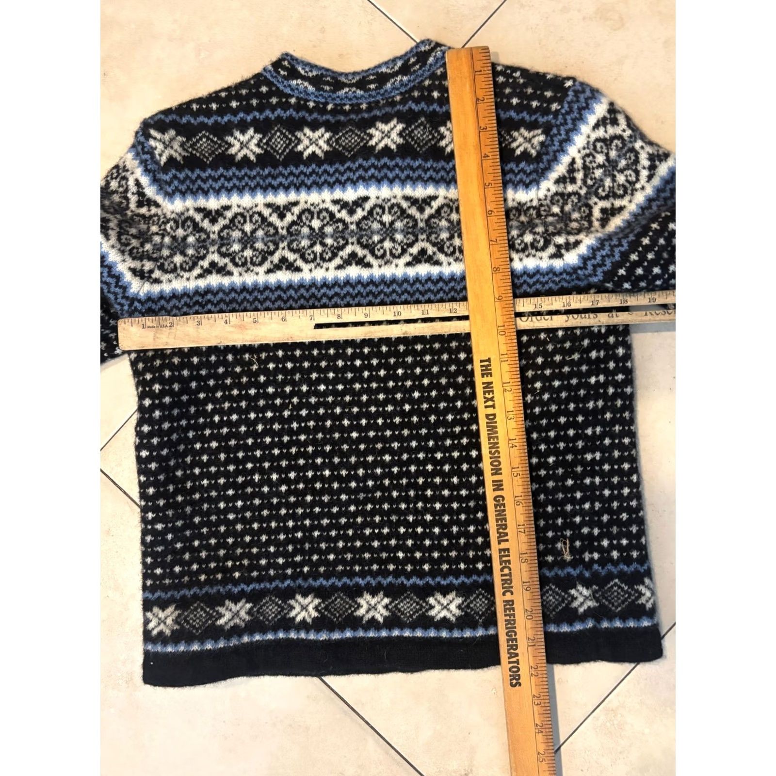 Vintage Vintage Susan Bristol Cardigan Sweater Wool Nordic Blue Crew Neck Button Accents 8/10 Regular M Womens Fashion Coastal Vintage Knit Winter 80s 90s Size M / US 6-8 / IT 42-44 - 5 Thumbnail