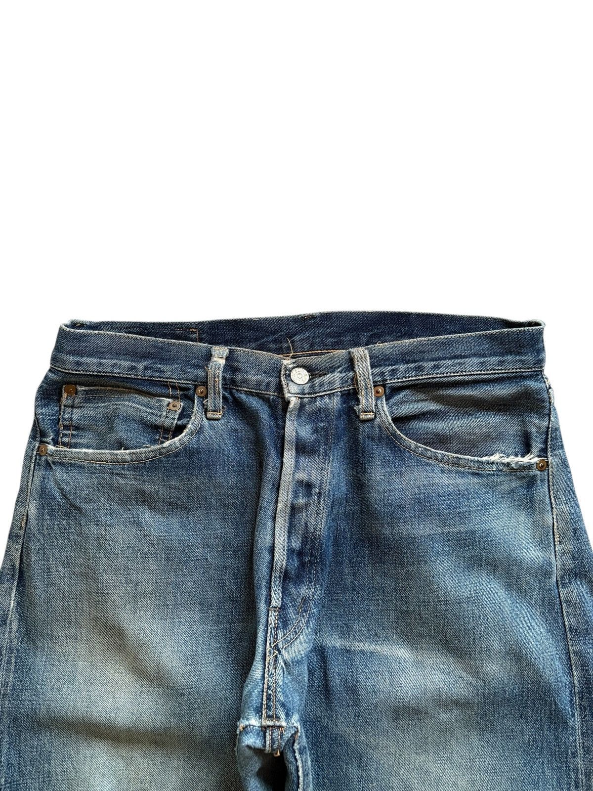 Japanese Brand Vintage Japanese Brand Selvedge Mud Wash Distress Baggy Jean Size US 33 - 4 Thumbnail