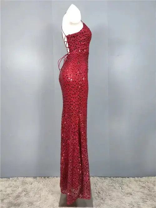 Designer Burgundy sequin dress Size S / US 4 / IT 40 - 5 Thumbnail