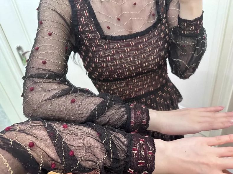 Alexander McQueen Alexander McQUEEN Golden thread see through dress 2505-Next Size M / US 6-8 / IT 42-44 - 1 Thumbnail