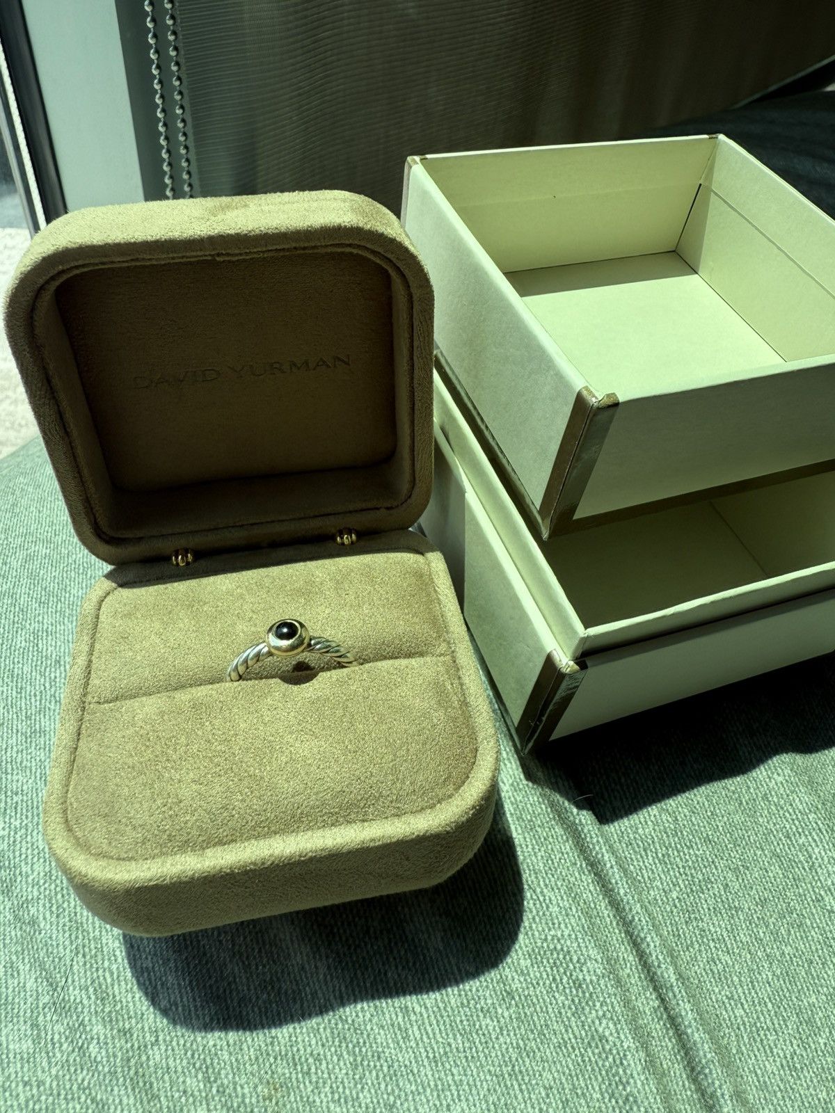 David Yurman David Yurman Petite Cable Silver 14K Yellow Gold Black Onyx Size ONE SIZE - 1 Thumbnail