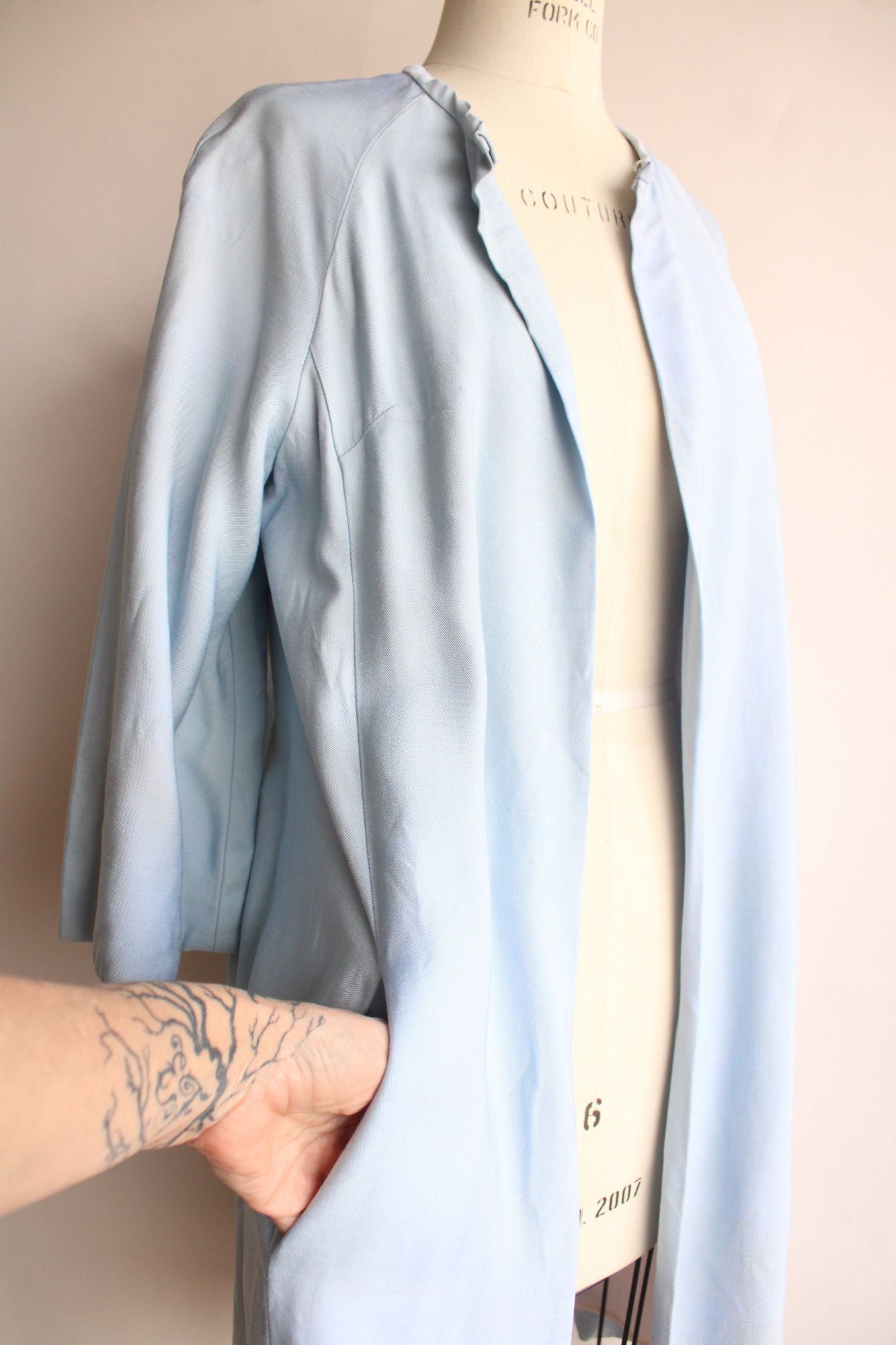 Vintage Vintage 1960s Dress with Pockets, Emma Domb Pale Blue, Matc Size M / US 6-8 / IT 42-44 - 2 Thumbnail