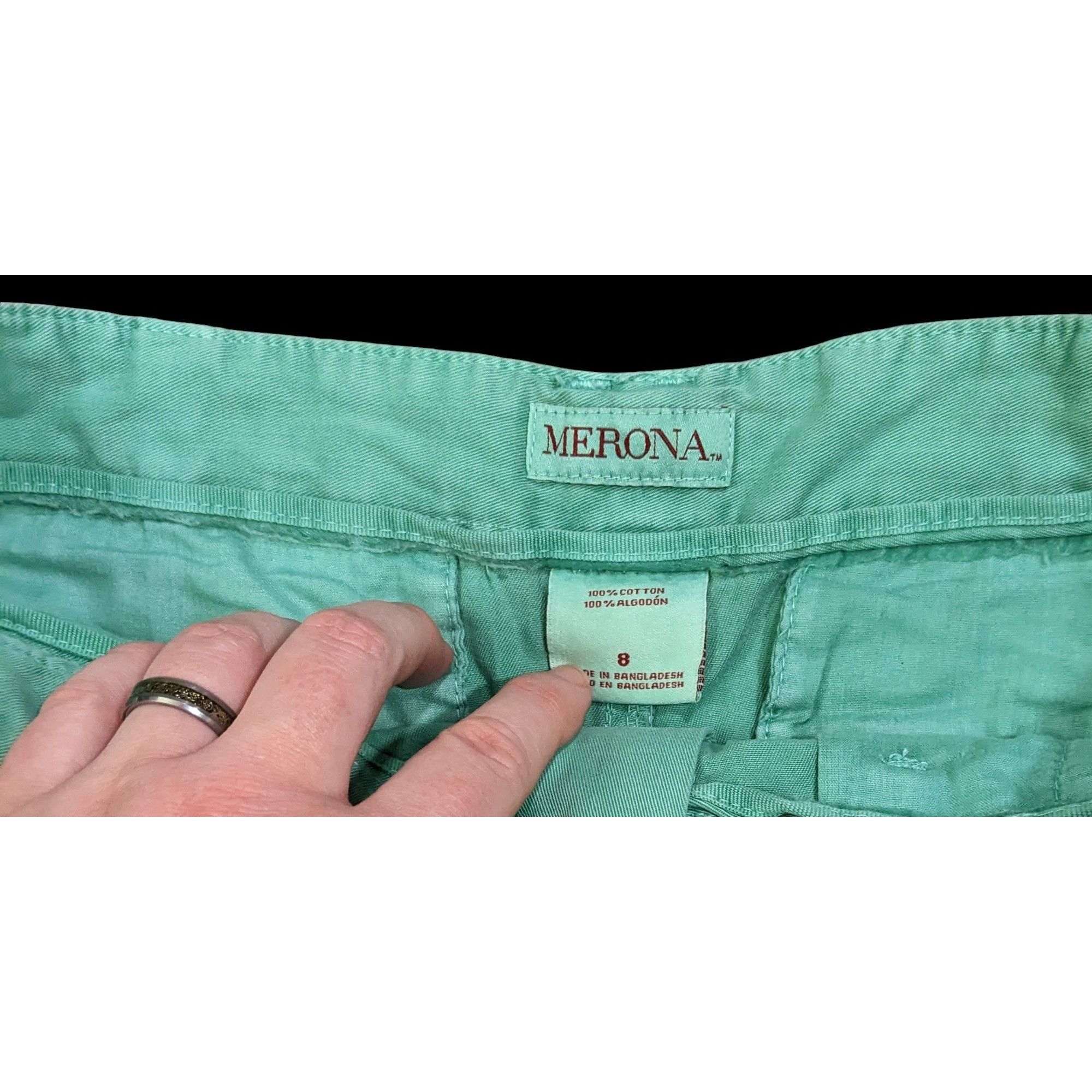 Merona Summer Beachy Casual Green Shorts by Merona Size 30" / US 8 / IT 44 - 3 Thumbnail