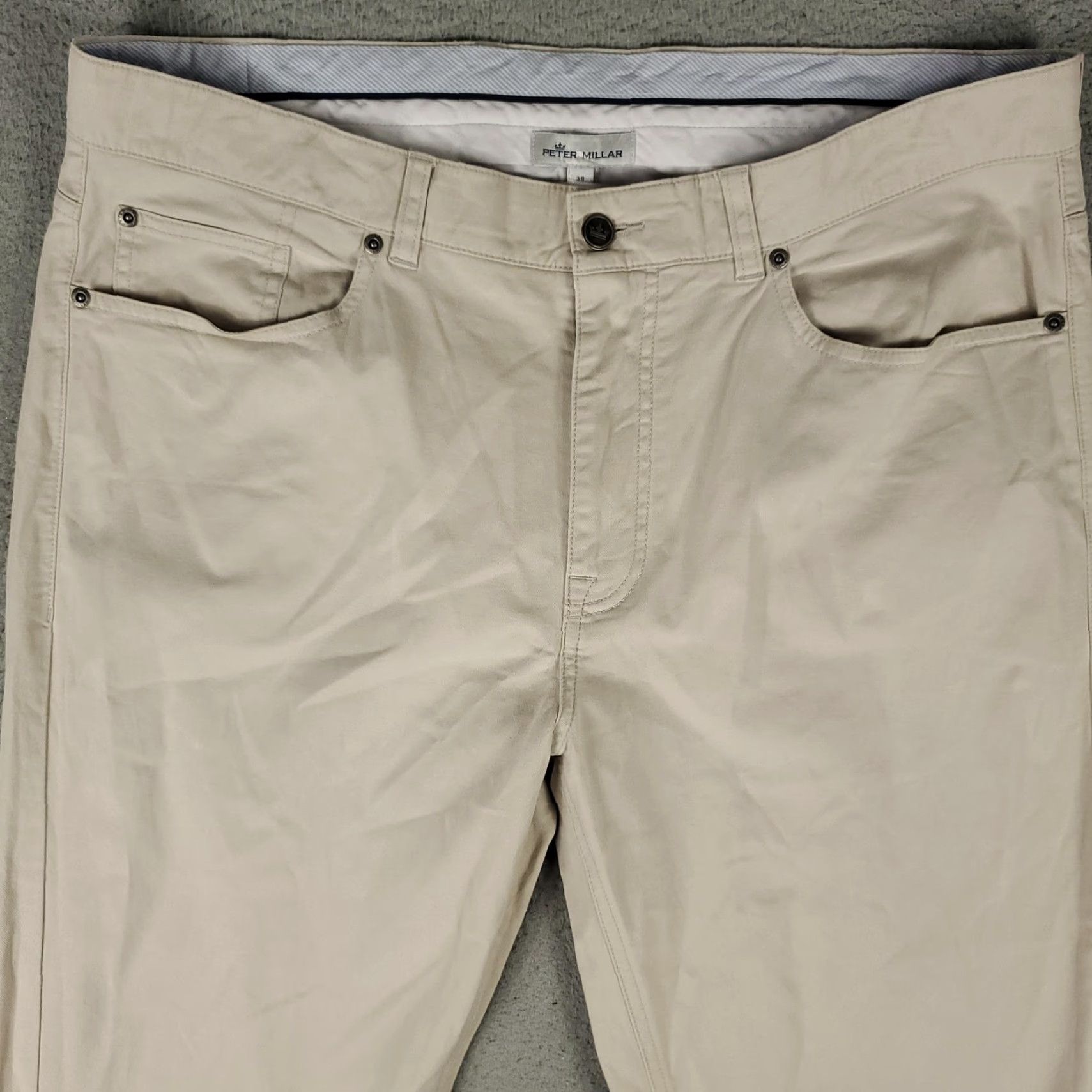 Peter Millar VINTAGE Not Applicable Peter Millar Men's Pants 38 Beige Chino Casual Straight Leg Cotton Spandex 2000s Mens Size US 38 / EU 54 - 2 Thumbnail