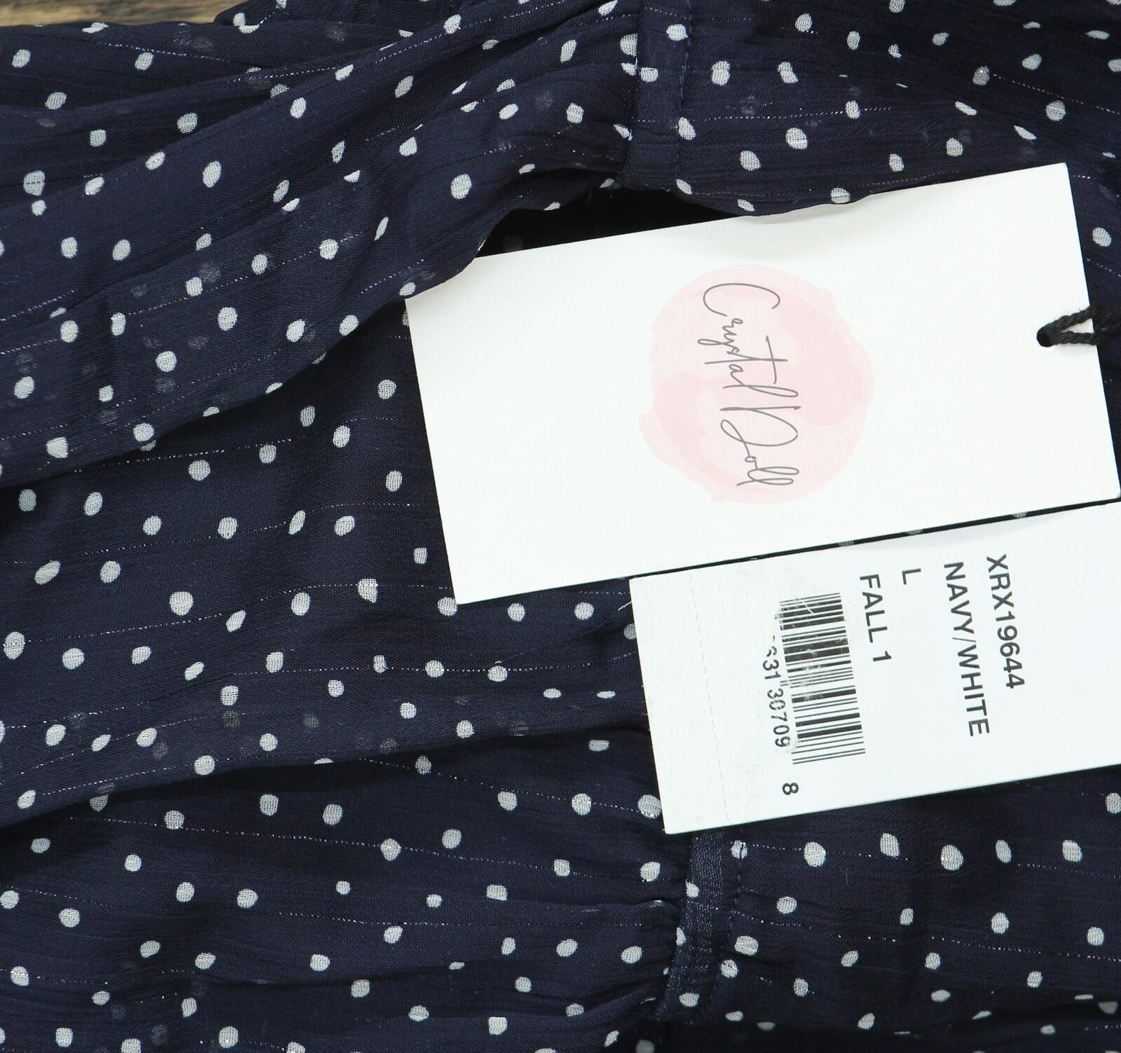 Other Nwt Crystal Doll Sheer Fit Flare Dress Navy Blue / White L Size L / US 10 / IT 46 - 3 Thumbnail