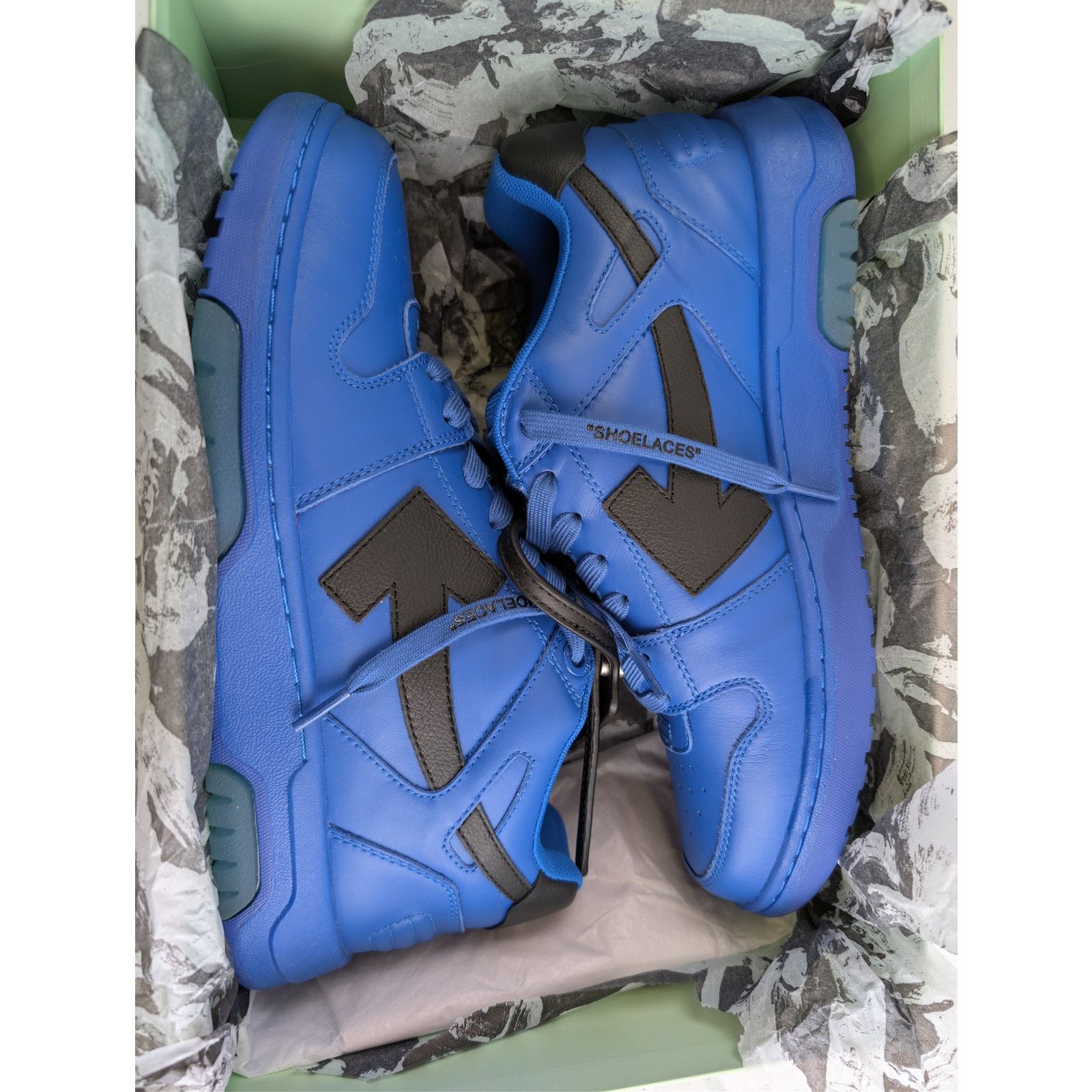 Off-White o1rshd1 Out of Office Calf Leather sneakers in Blue/Black Size US 12 / EU 45 - 22 Thumbnail