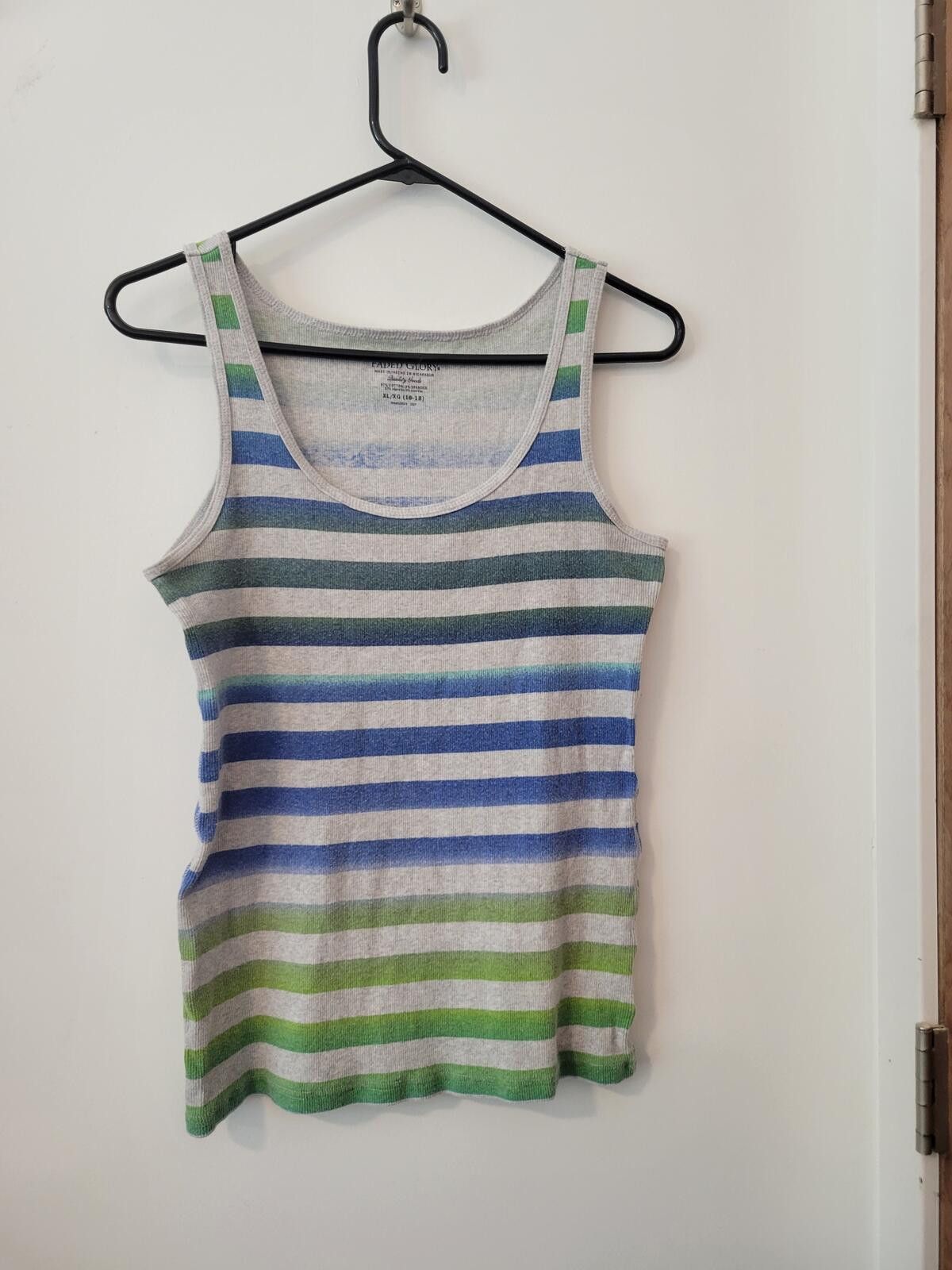 Faded Glory Faded Glory Women's XL Striped Cotton Tank Top Size XL / US 12-14 / IT 48-50 - 1 Thumbnail