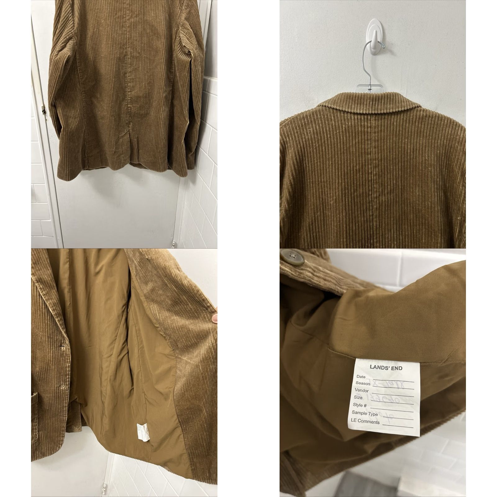 Lands' End Lands' End Corduroy Blazer Mens 44R Brown 2 Button Sport Coat Jacket Vintage No Size 44R - 8 Thumbnail