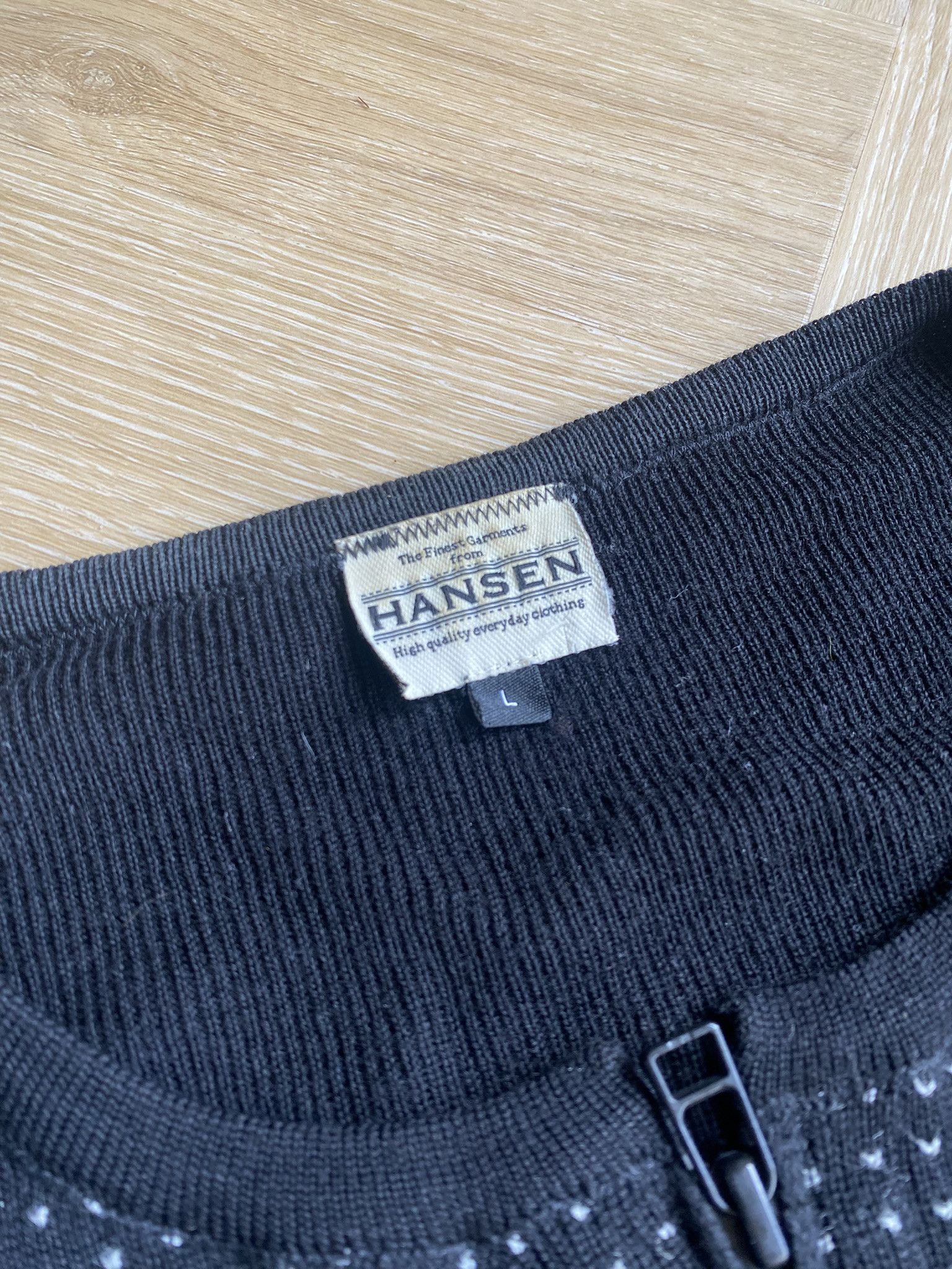 HANSEN Garments Extra Fine Merino Wool - Black Cardigan Size US L / EU 52-54 / 3 - 7 Thumbnail
