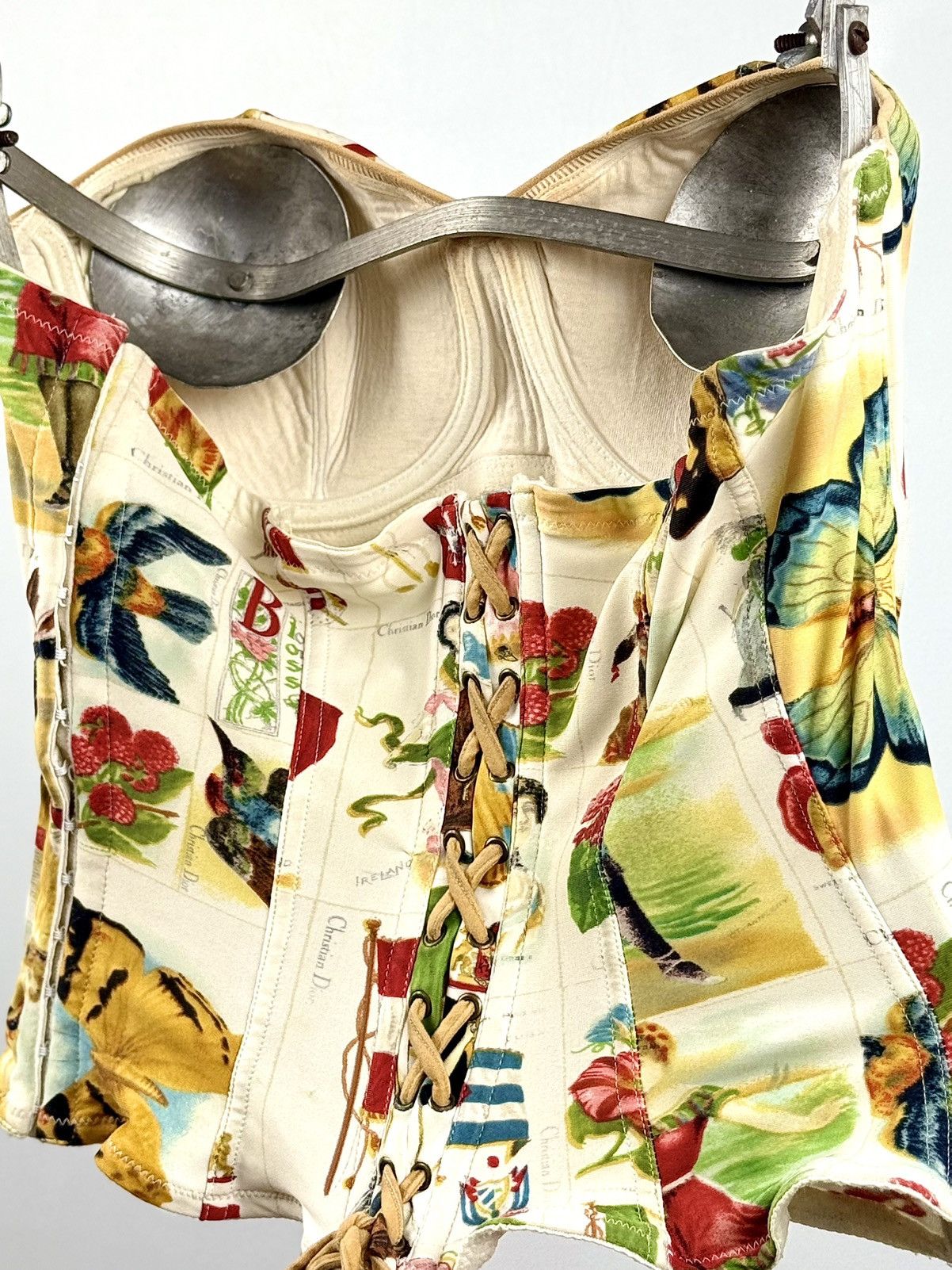 Dior Dior - John Galliano - SS/02 - Stamp Print - Bustier Corset Size XS / US 0-2 / IT 36-38 - 13 Thumbnail