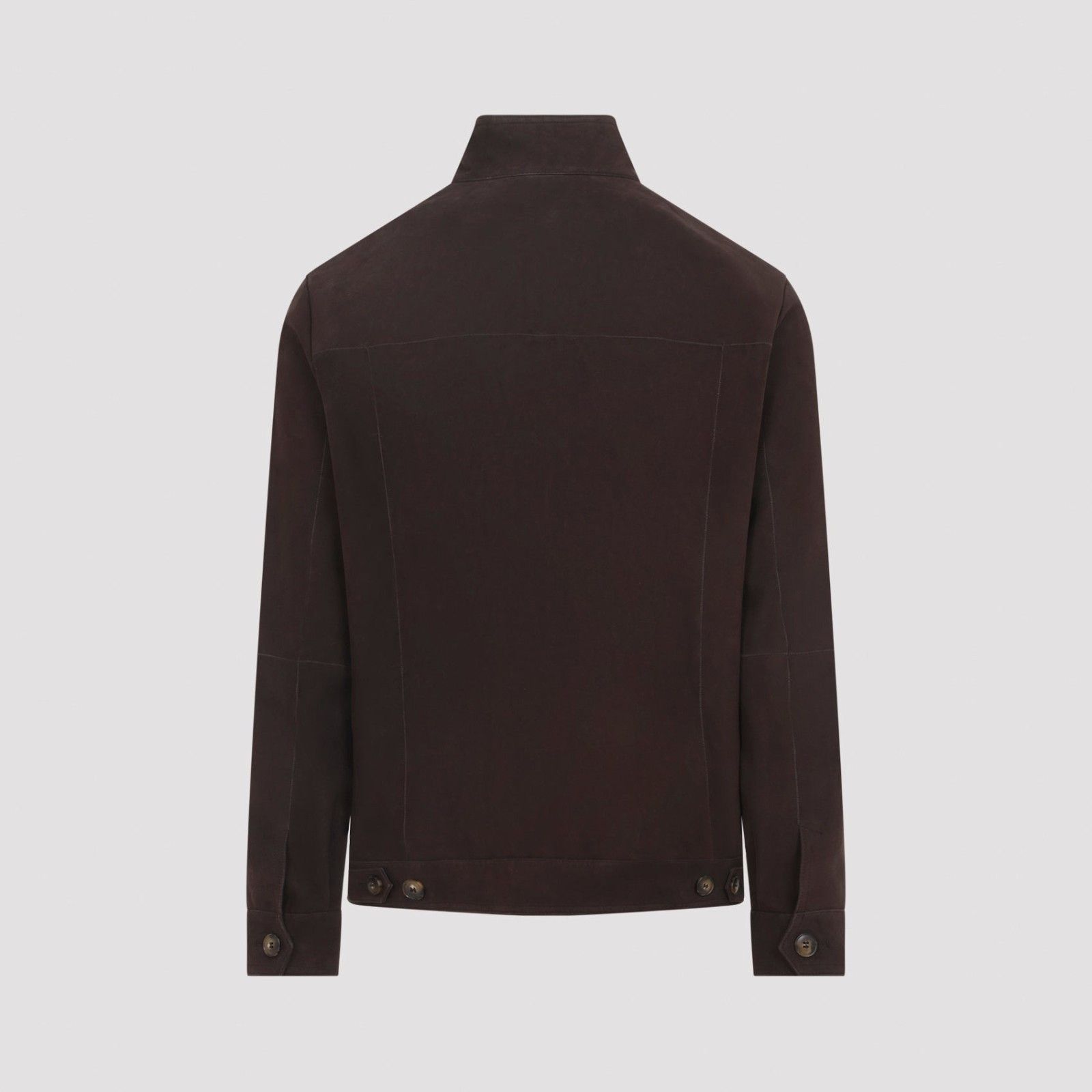 Canali CANALI Brown Leather Outerwear Jacket New & Authentic (Men's Size US M / EU 48-50 / 2 - 2 Thumbnail