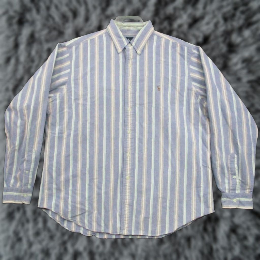 Ralph Lauren Ralph Lauren Classic Fit Shirt XL Mens Stripe Flesh Color Pony Size US XL / EU 56 / 4 - 1 Thumbnail