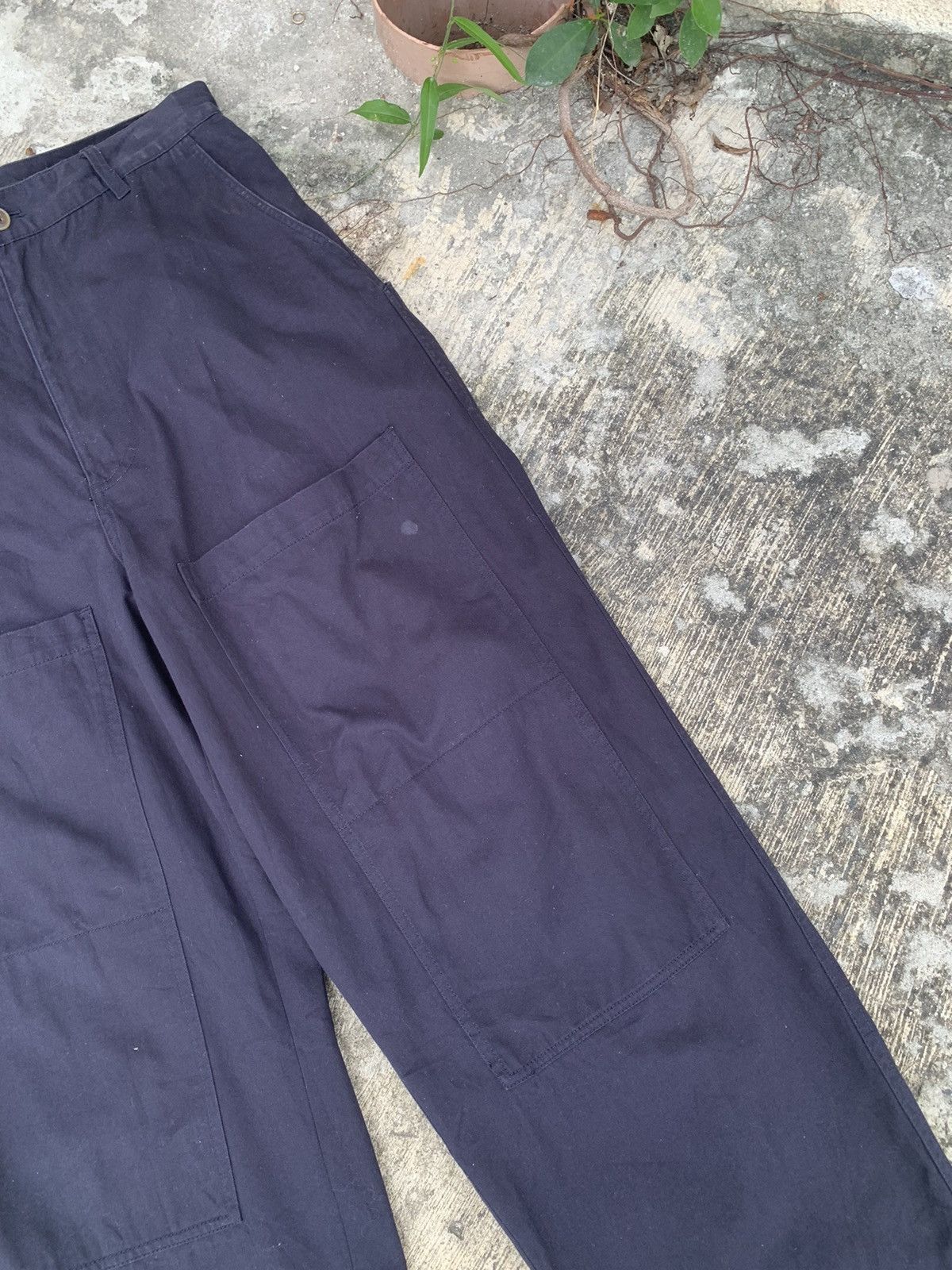 Japanese Brand Steal 🔥 baggy Niko and buckle back double knee loose pants Size US 33 - 6 Thumbnail