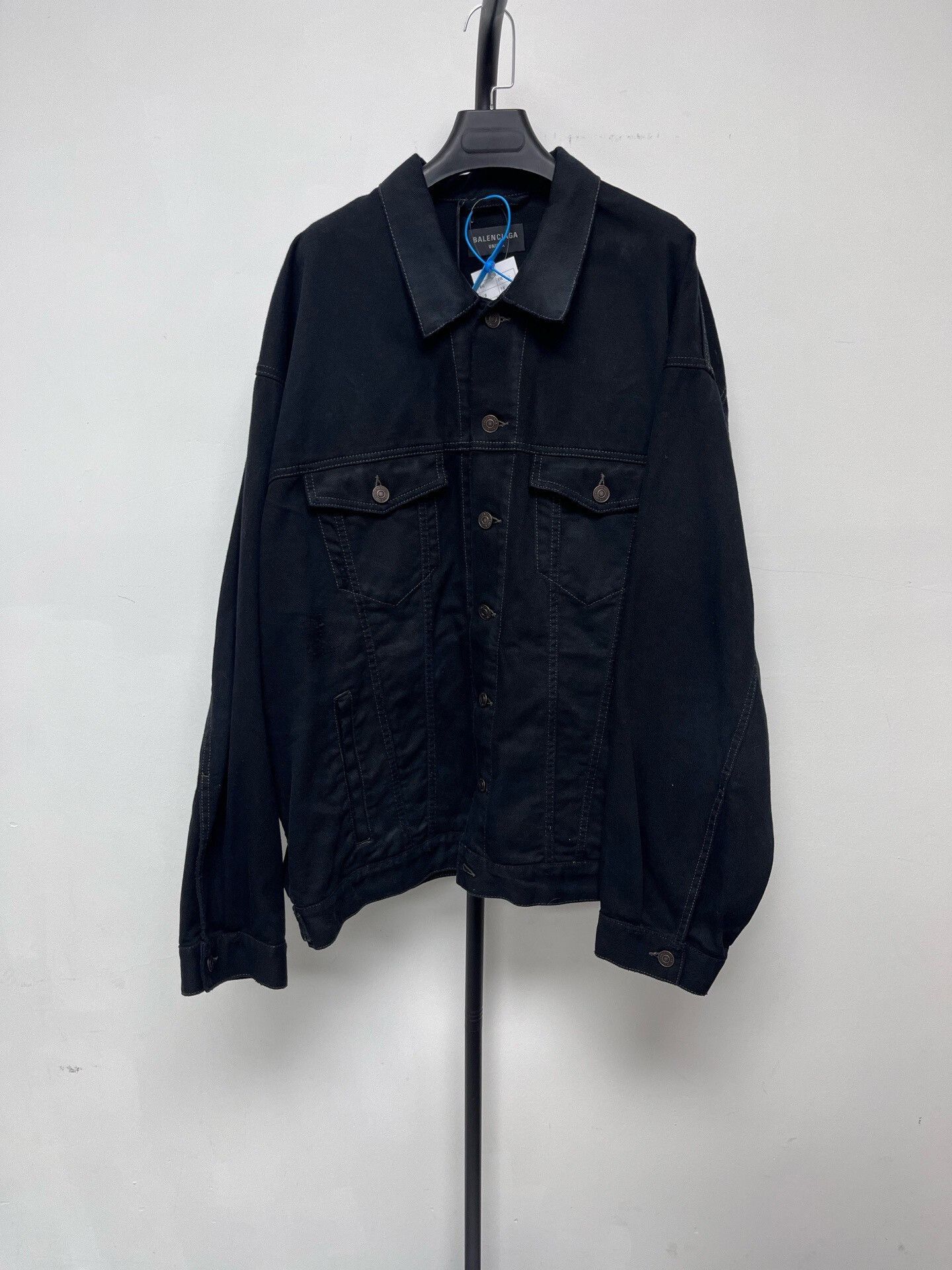 Balenciaga black balenciaga logo button-up jacket Size US M / EU 48-50 / 2 - 2 Thumbnail