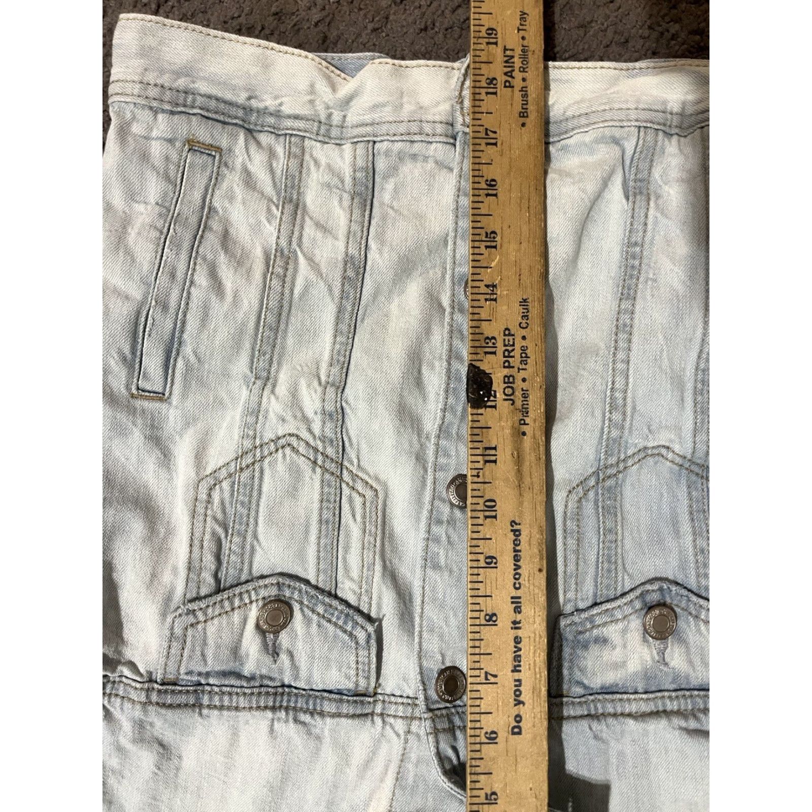 American Eagle Outfitters American Eagle Outfitters Denim Jacket Faded Distressed Cotton Blue XS Womens Jacket Short Sleeve Button Closure Regular Size XS Size XS / US 0-2 / IT 36-38 - 5 Thumbnail
