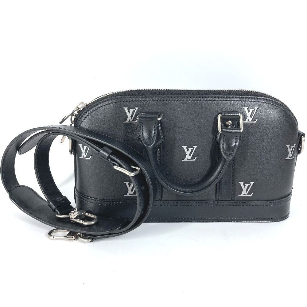 Louis Vuitton M24529 Alma Ew 2 Way Bag Shoulder Briefcase Handbag Calf Leather Women Black