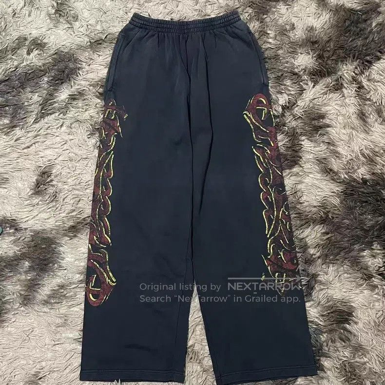Balenciaga Balenciaga size S Disaster Pattern Flame Print Elastic Wai Size US 27 - 1 Thumbnail