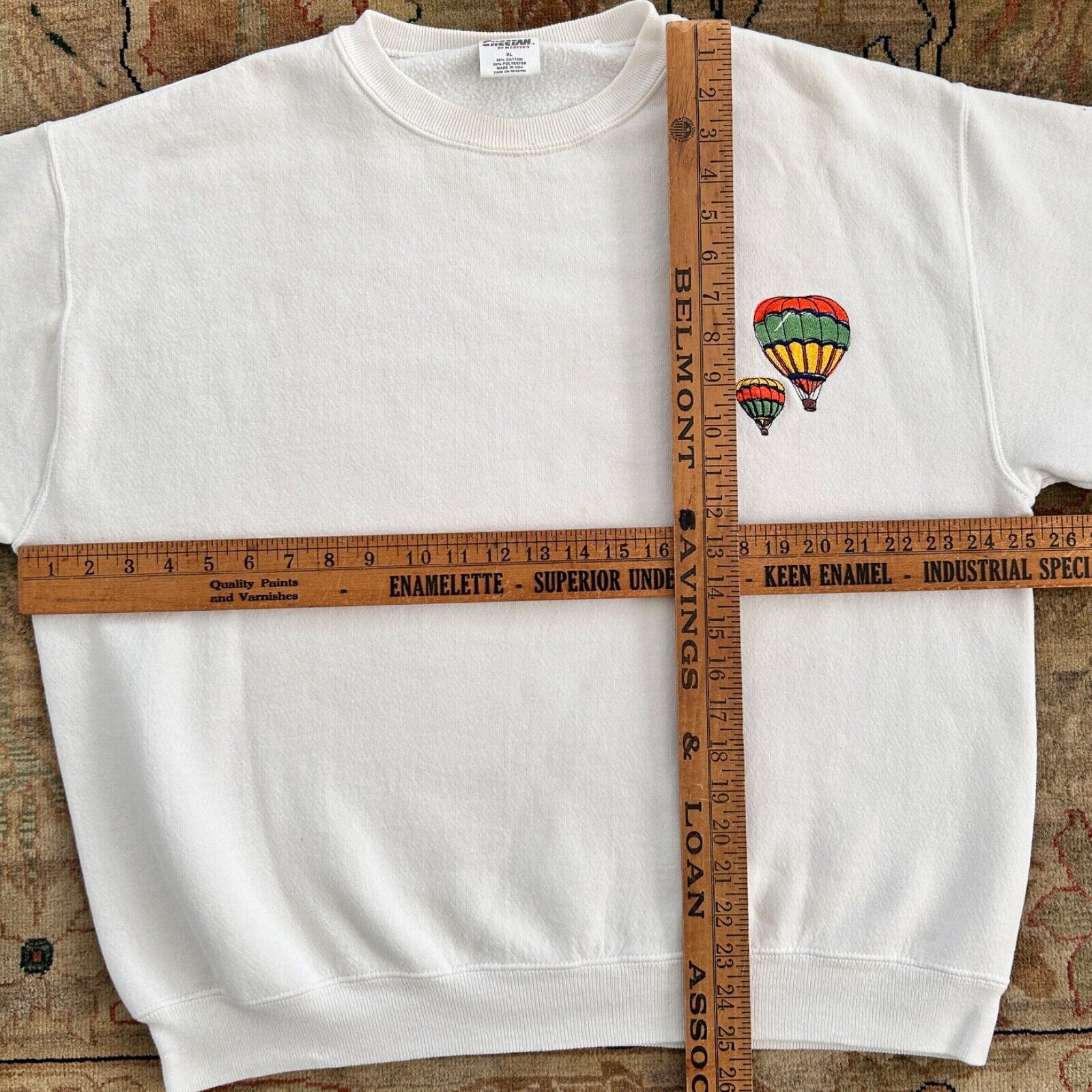 Vintage Vintage 90s Embroidered Hot Air Balloon Sweatshirt Size US XL / EU 56 / 4 - 6 Thumbnail