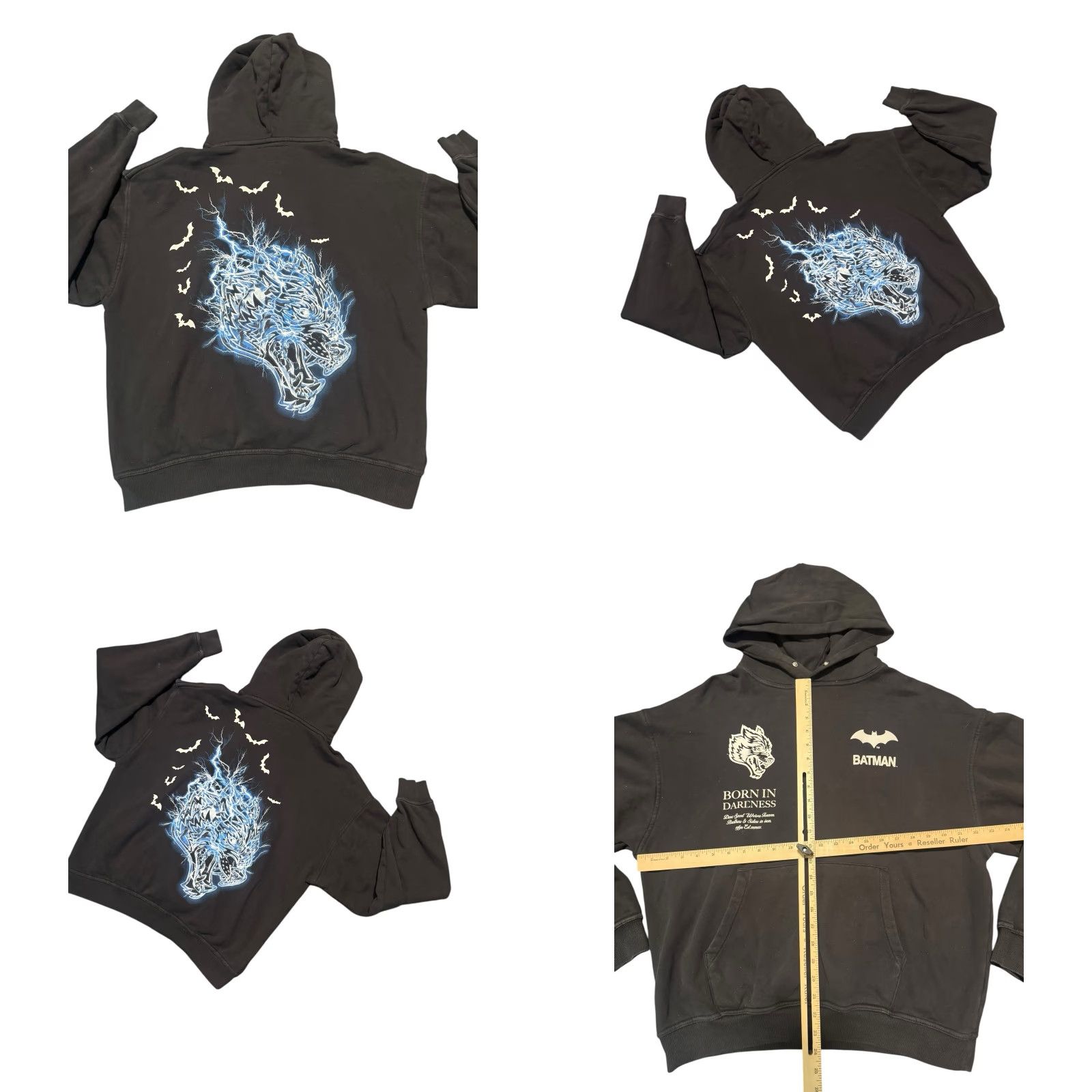 Darc Sport Darc Sport Batman Hoodie Sweatshirt M Adults Black Graphic Print Hooded Pockets Pullover DC Comics Size US M / EU 48-50 / 2 - 8 Thumbnail