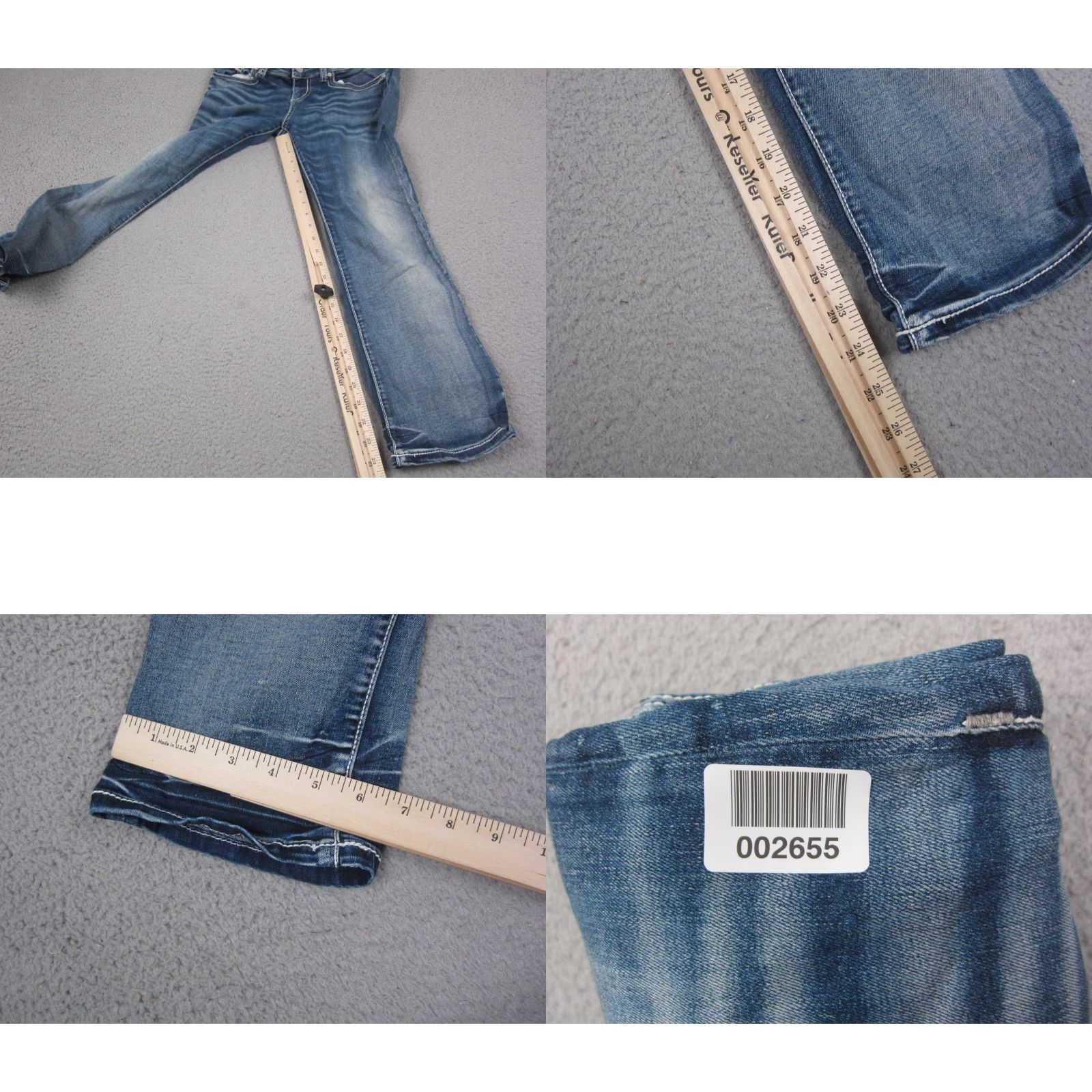 Vintage Buckle BKE Jeans Womens Capri 29 Blue Denim Sabrina Cropped 5-Pocket Stretch Casual Regular Size 29 Womens Jeans Capris" Size 29" - 9 Thumbnail