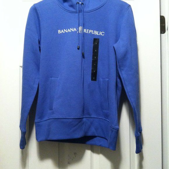 Banana Republic BANANA REPUBLIC MEN'S NEW BLUE COTTON BLEND HOODIE SIZE: S Size US S / EU 44-46 / 1 - 3 Thumbnail