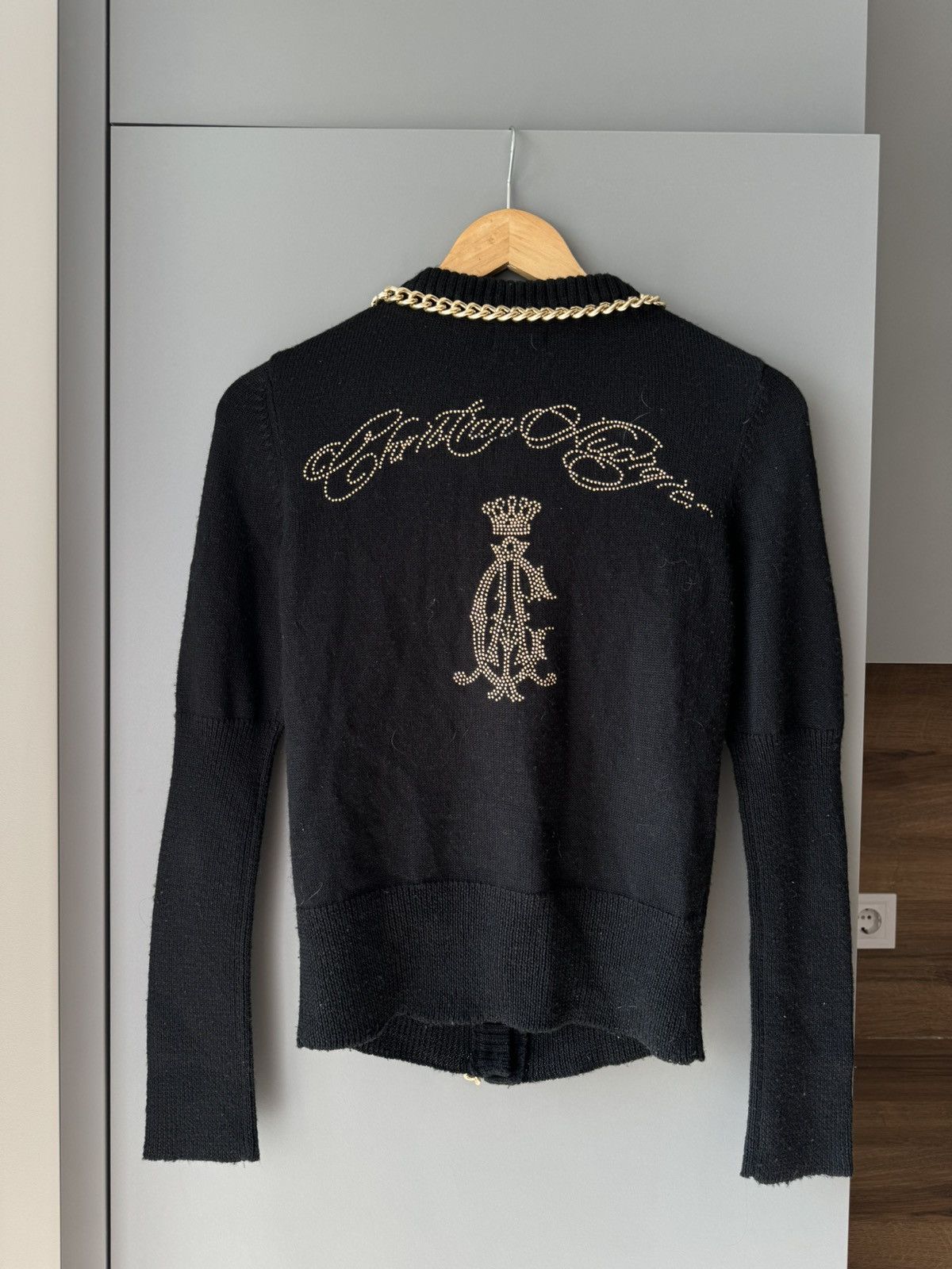 Ed Hardy × Hysteric Glamour × If Six Was Nine Y2K Ed Hardy Chains Cardigan Christian Audigier Printed Size M / US 6-8 / IT 42-44 - 2 Thumbnail