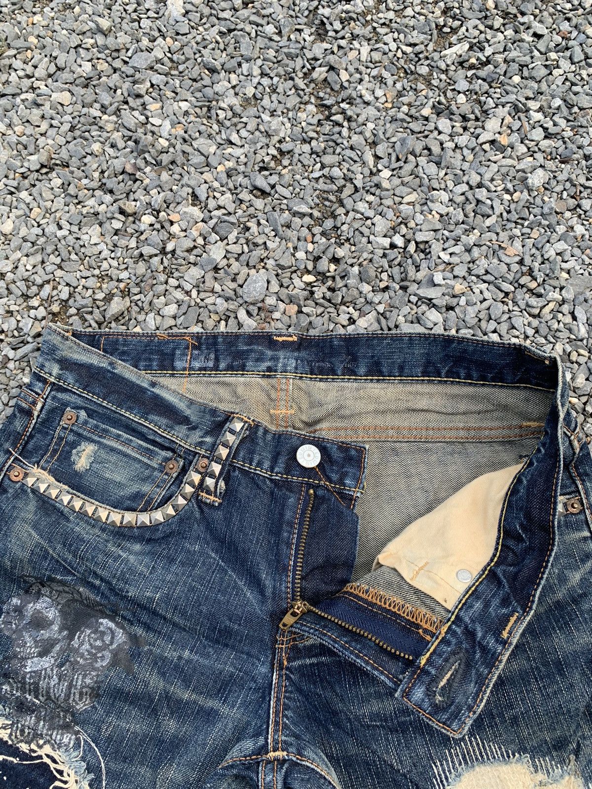 Kapital RARE EDWIN STUDDED PUNK STYLE LIKE HYSTERIC GLAMOUR DENIM Size US 31 - 15 Thumbnail