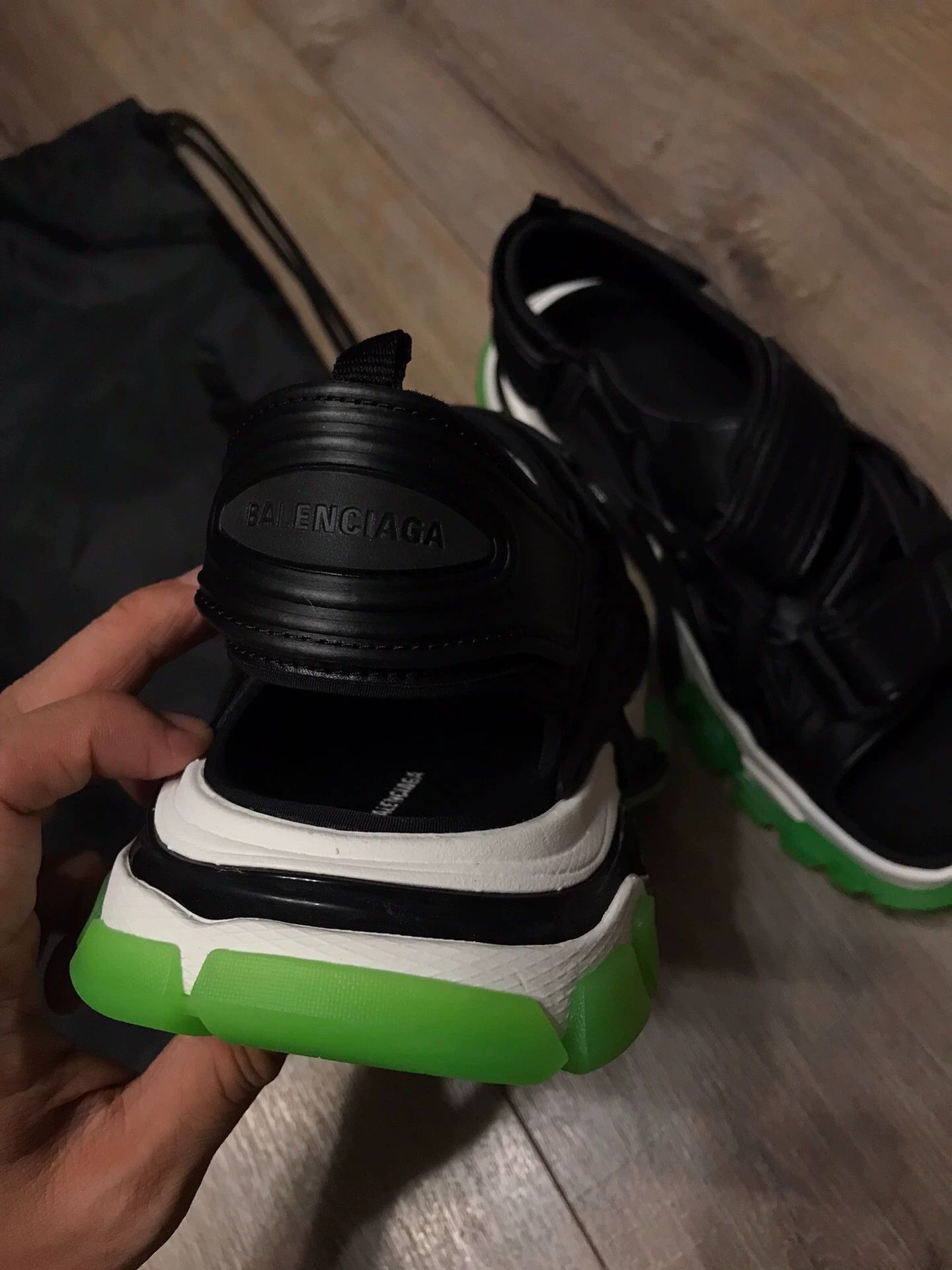 Balenciaga Balenciaga Black Green Sandals 42 size up New Size US 9 / EU 42 - 3 Thumbnail
