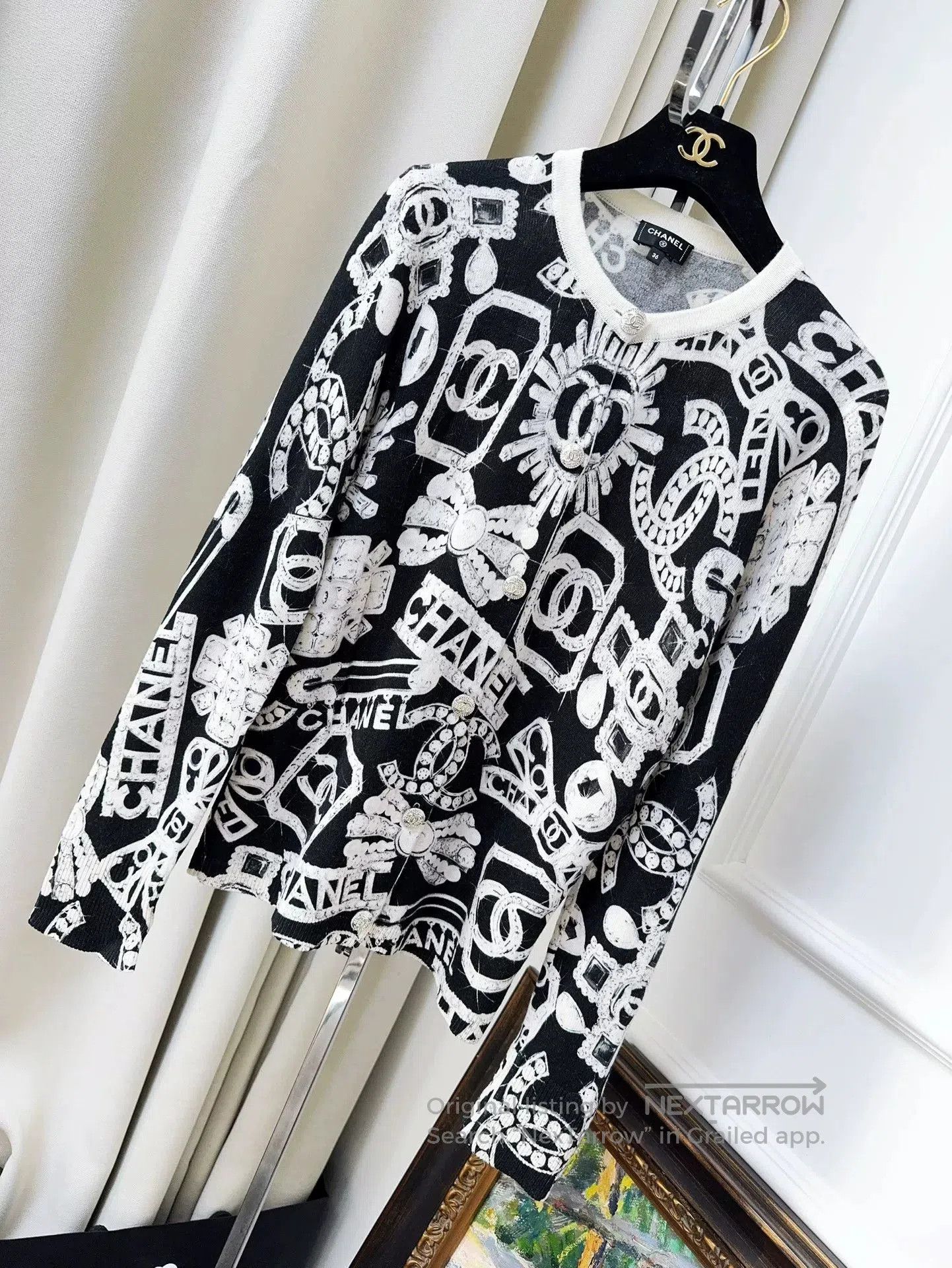 Chanel Chanel Uniform Sweater CC Logo White | Grailed