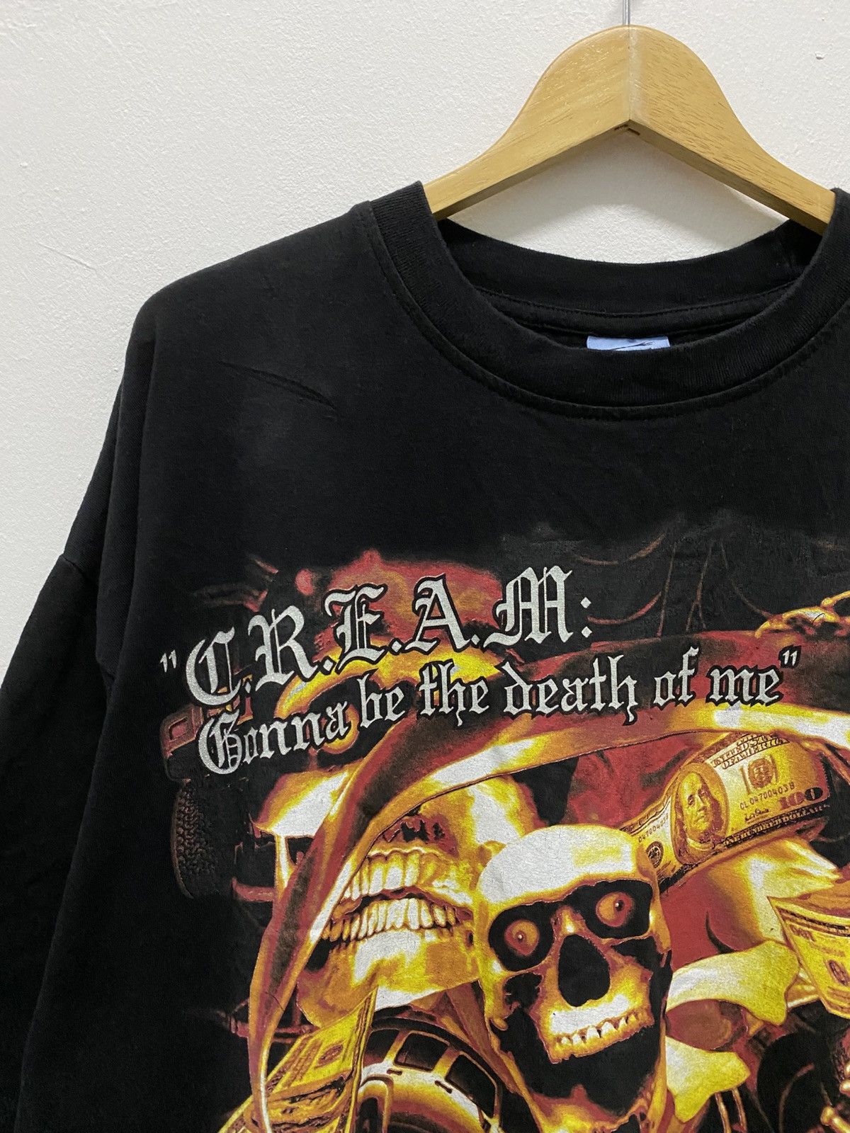 Band Tees × Vintage × Wu-Tang Clan Vintage Y2K C.R.E.A.M Gonna Be The Death Skull Tee Size US XL / EU 56 / 4 - 3 Thumbnail