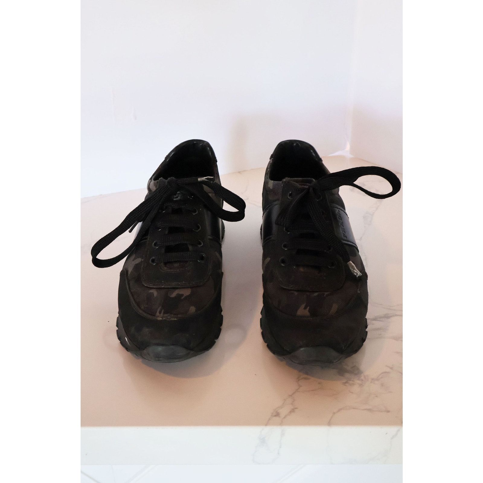 Prada Vintage PRADA Y2K Canvas + Leather Camouflage Sneakers Size US 8 / IT 38 - 3 Thumbnail