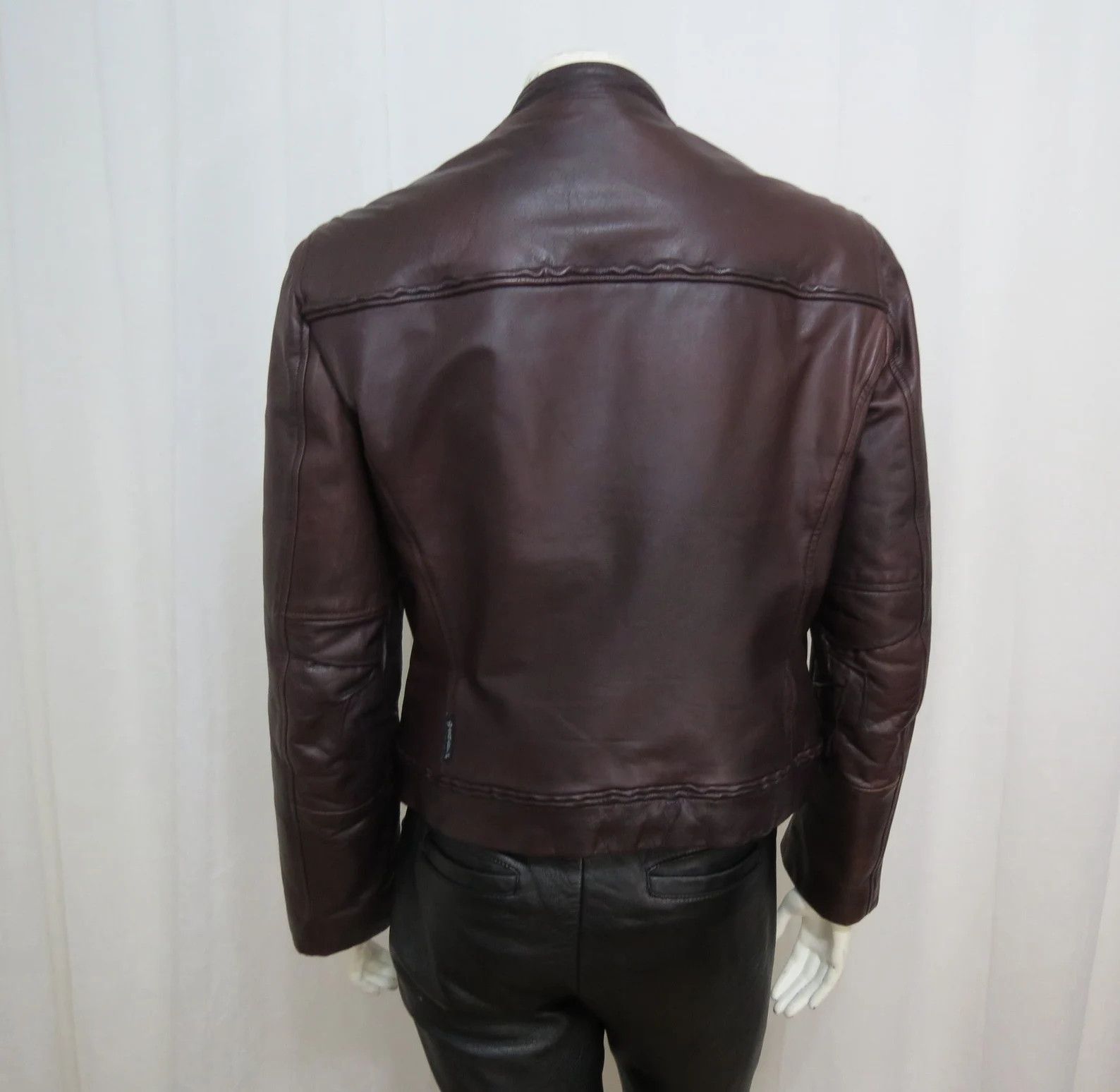 Giorgio Armani Armani Jeans Lux Rosewood Leather Jacket Size US S / EU 44-46 / 1 - 3 Thumbnail