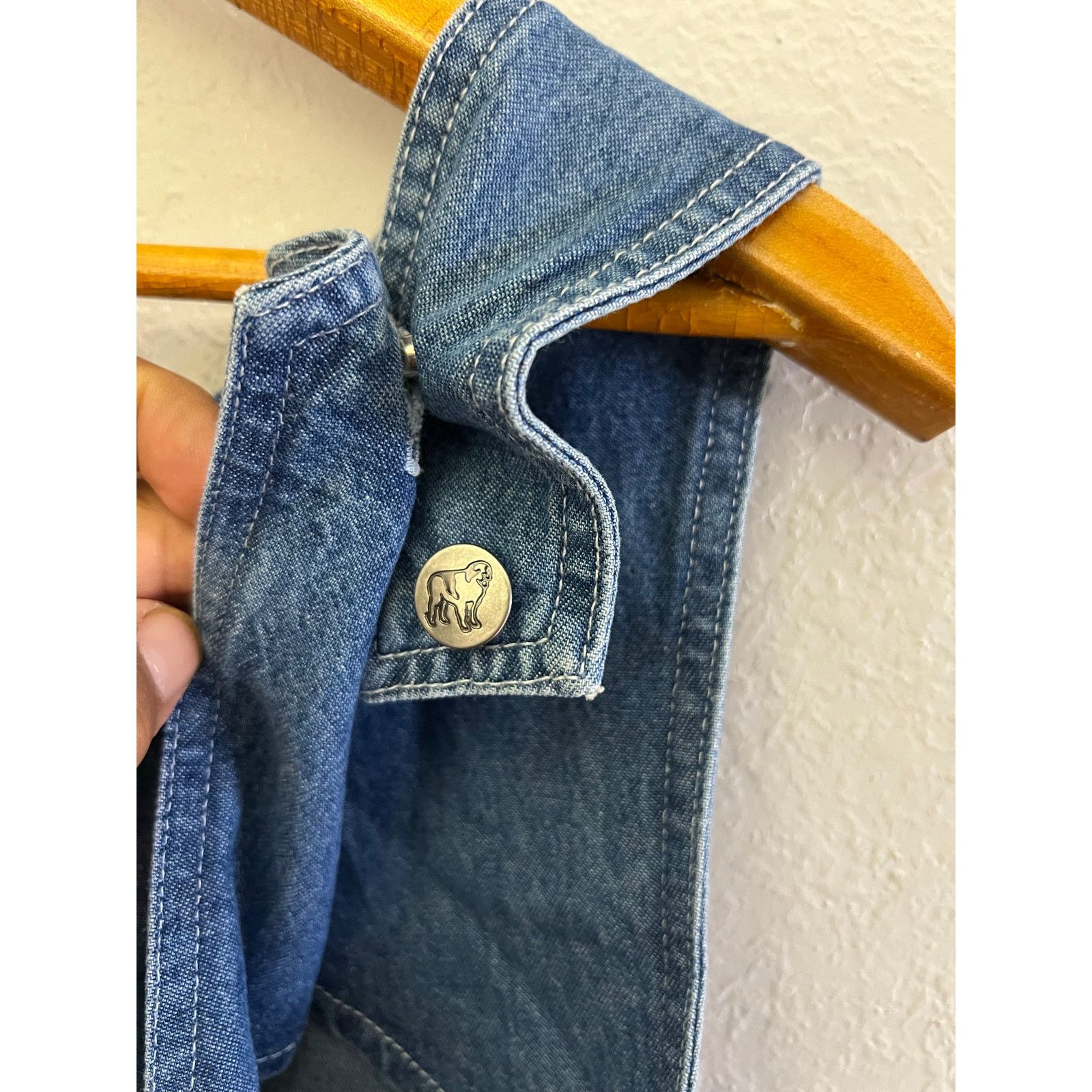 Big Dogs Vintage Big Dog Denim Embroidered Overall Dress Women 18/20 Size XXL / US 16-18 / IT 52-54 - 18 Thumbnail