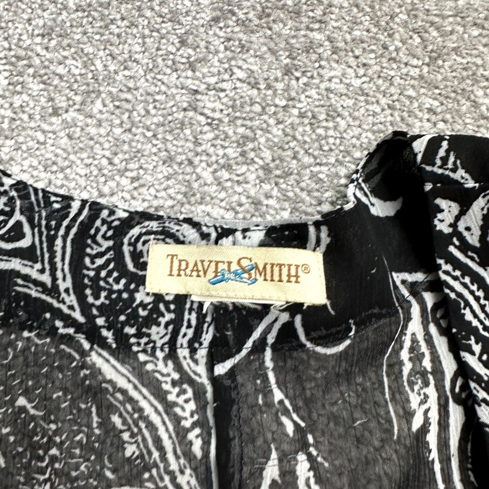 Vintage TravelSmith Black Paisley Open Long Sleeve Kimono Cover Up Sheer Womens Small Size S / US 4 / IT 40 - 3 Thumbnail