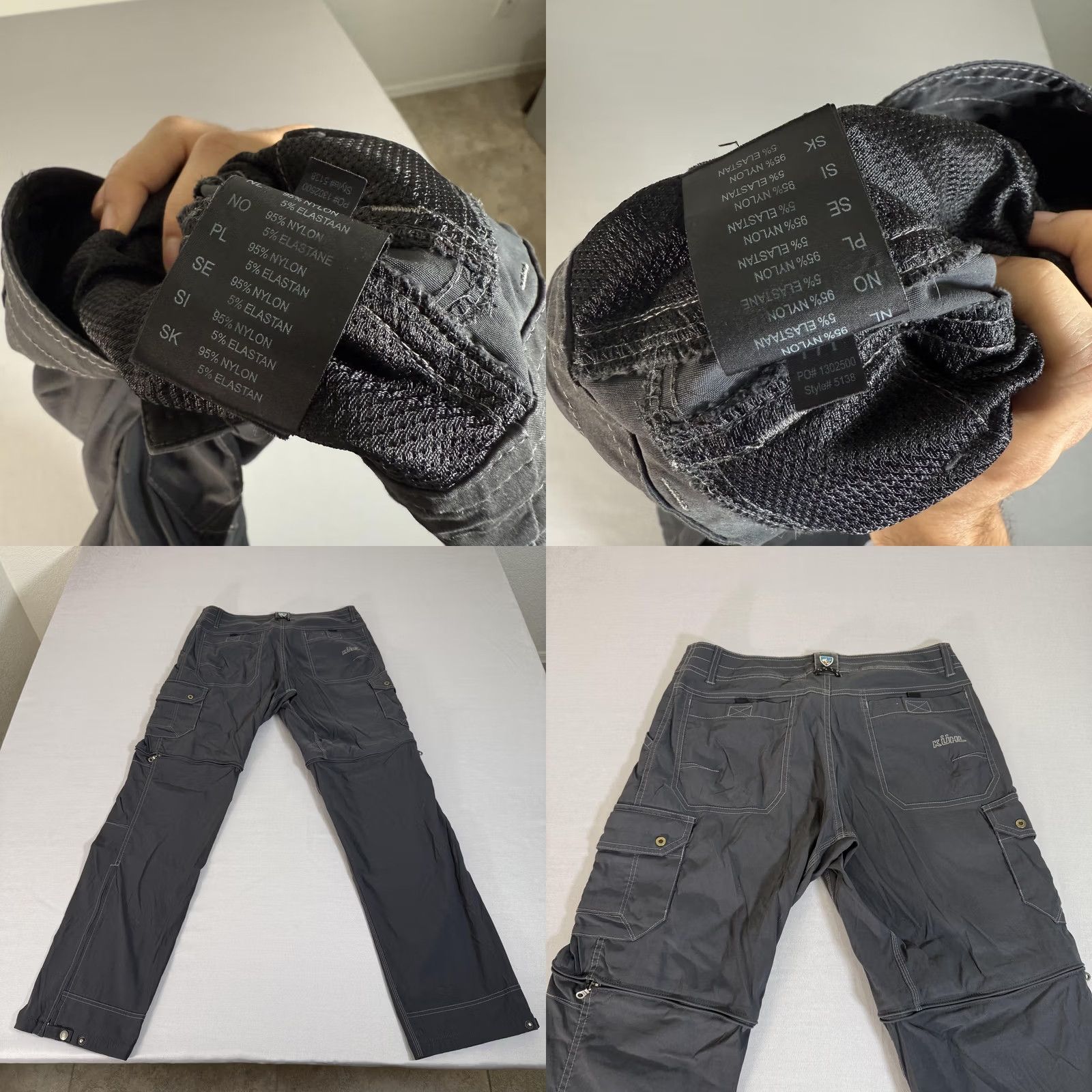 Vintage Kuhl Renegade Convertible Hiking Pants Mens 32x32 Gray Lightweight Stretch Stealth Zip Size US 32 / EU 48 - 9 Thumbnail