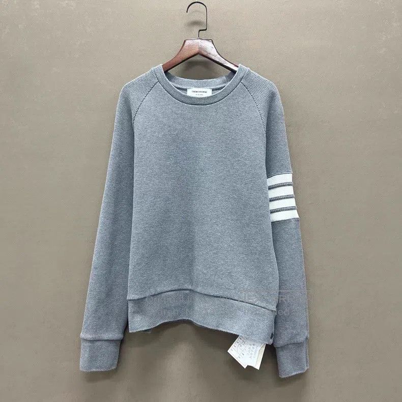Thom Browne Thom Browne Gray Waffle Sweatshirt Size US M / EU 48-50 / 2 - 1 Thumbnail