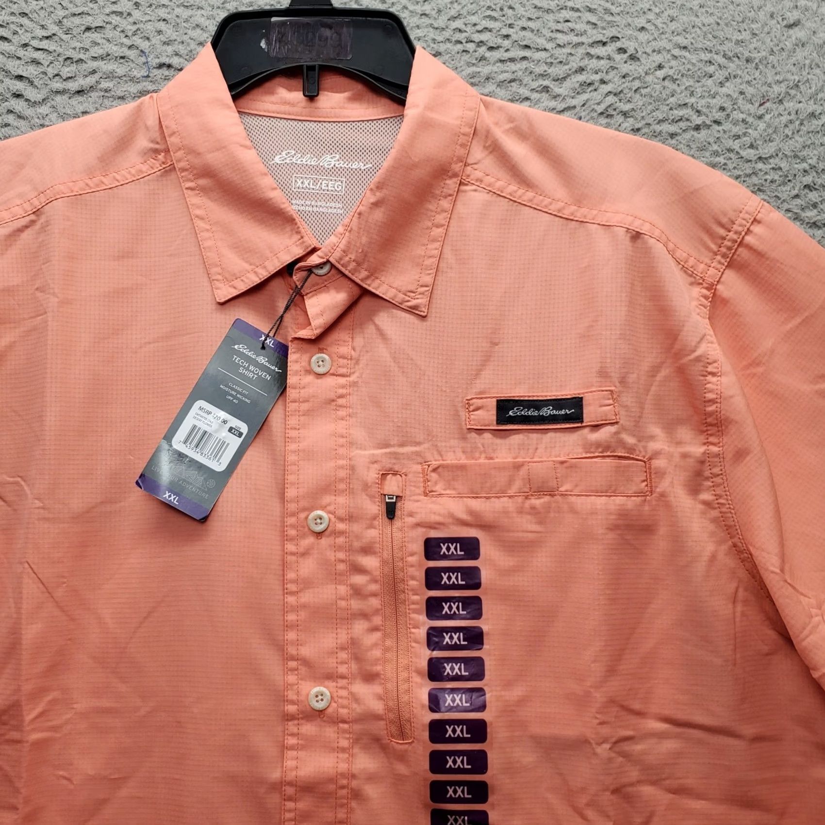Eddie Bauer Eddie Bauer Mens XXL Salmon Fishing Shirt Woven Tech EMT4970S(74J) Button-Up Short Sleeve Casual Outdoor Size US XXL / EU 58 / 5 - 7 Thumbnail
