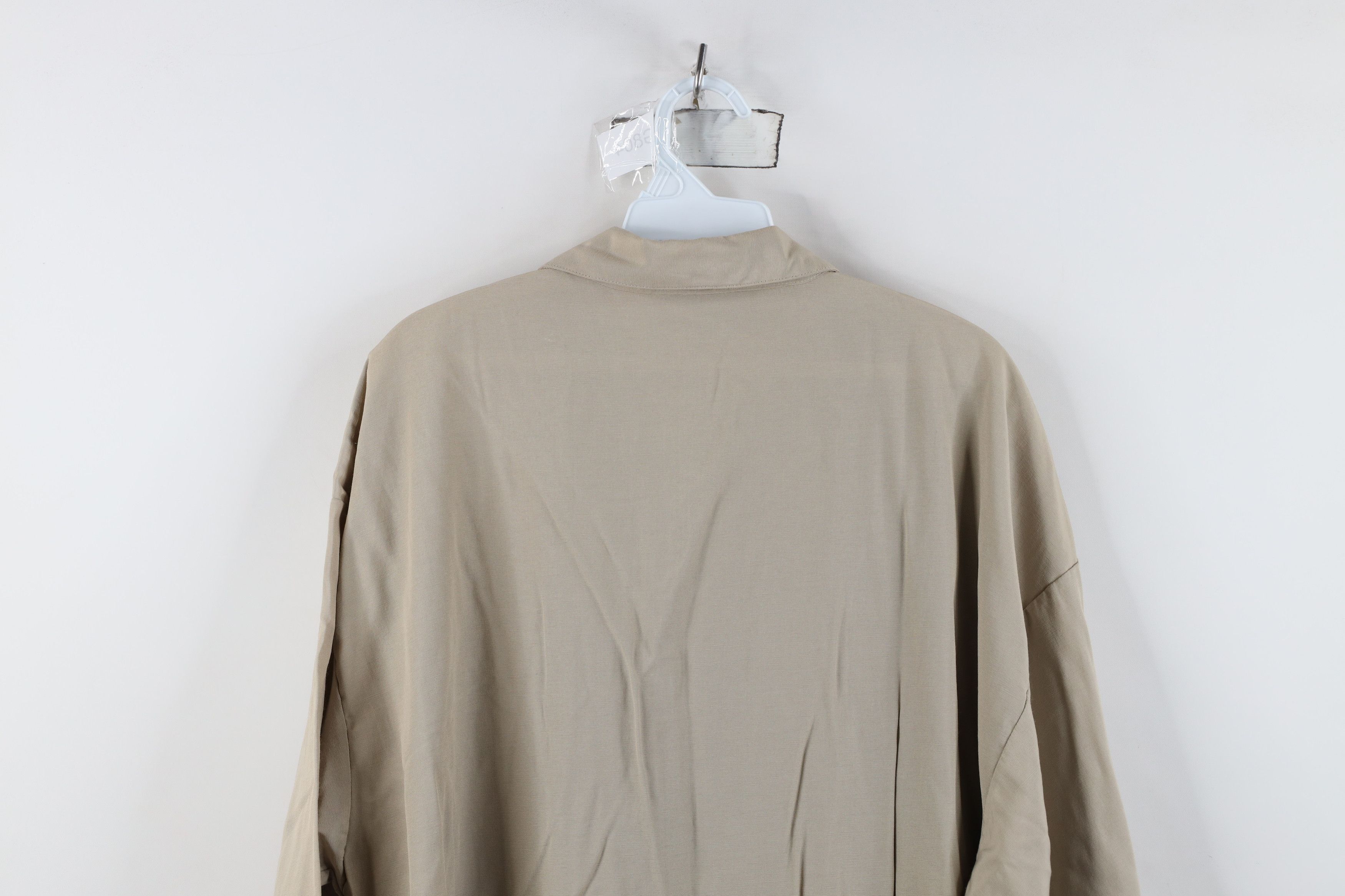Vintage Vintage 90s Rockabilly Baggy Collared Button Shirt Beige Size US XL / EU 56 / 4 - 12 Thumbnail
