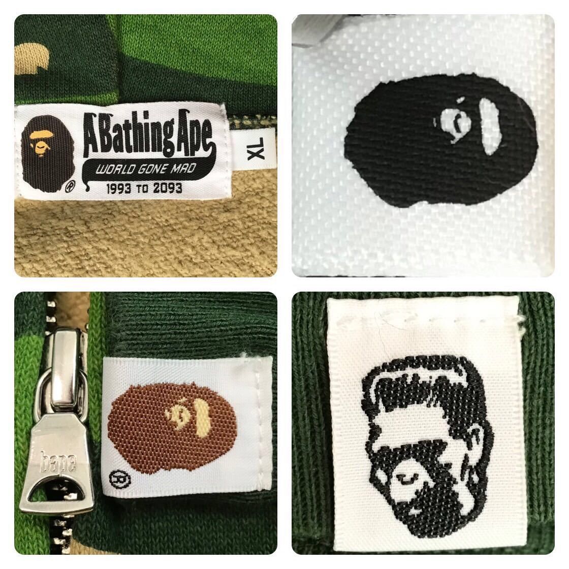 BAPE FACE logo shark full zip hoodie green a bathing ape