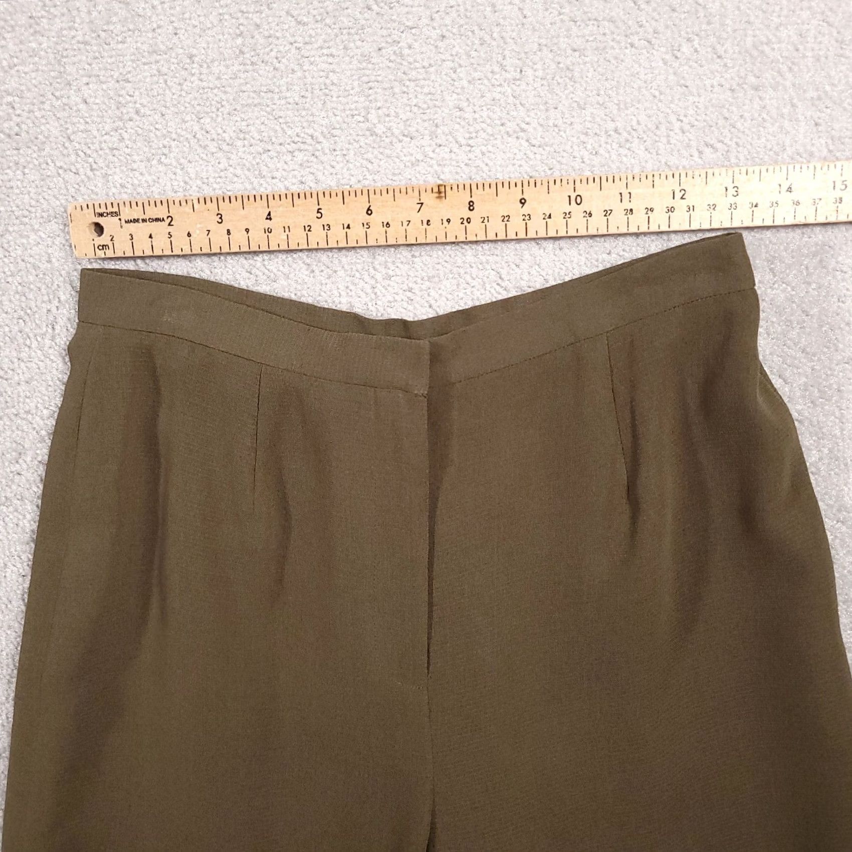 Vintage VINTAGE Casual Corner Dress Pants Women’s 6 Brown Wide-Leg Lined Pleated Zip Pants Size 28" / US 6 / IT 42 - 4 Thumbnail