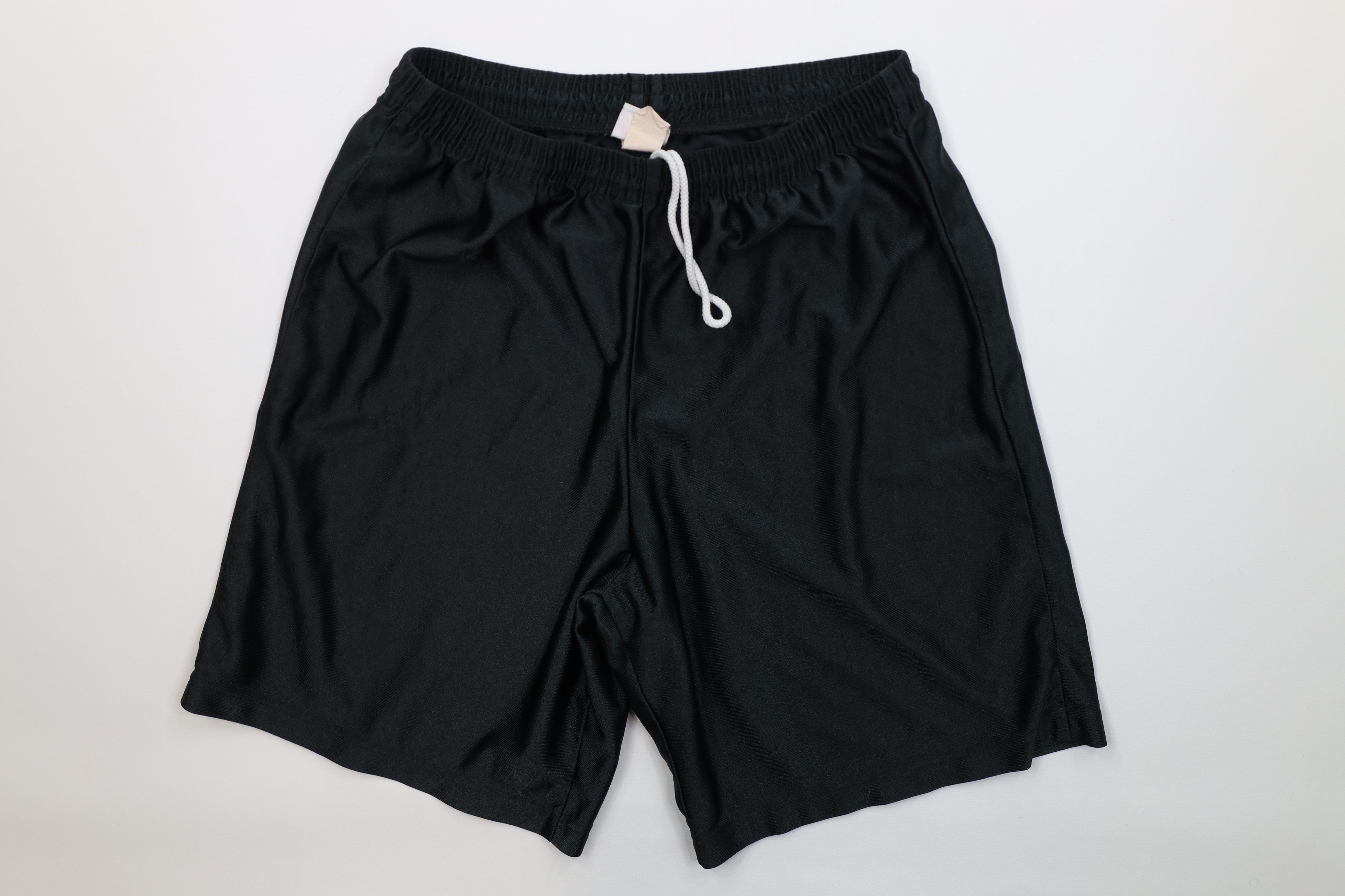 Vintage Vintage 90s Streetwear Silky Nylon Basketball Shorts Black Size US 32 / EU 48 - 1 Thumbnail