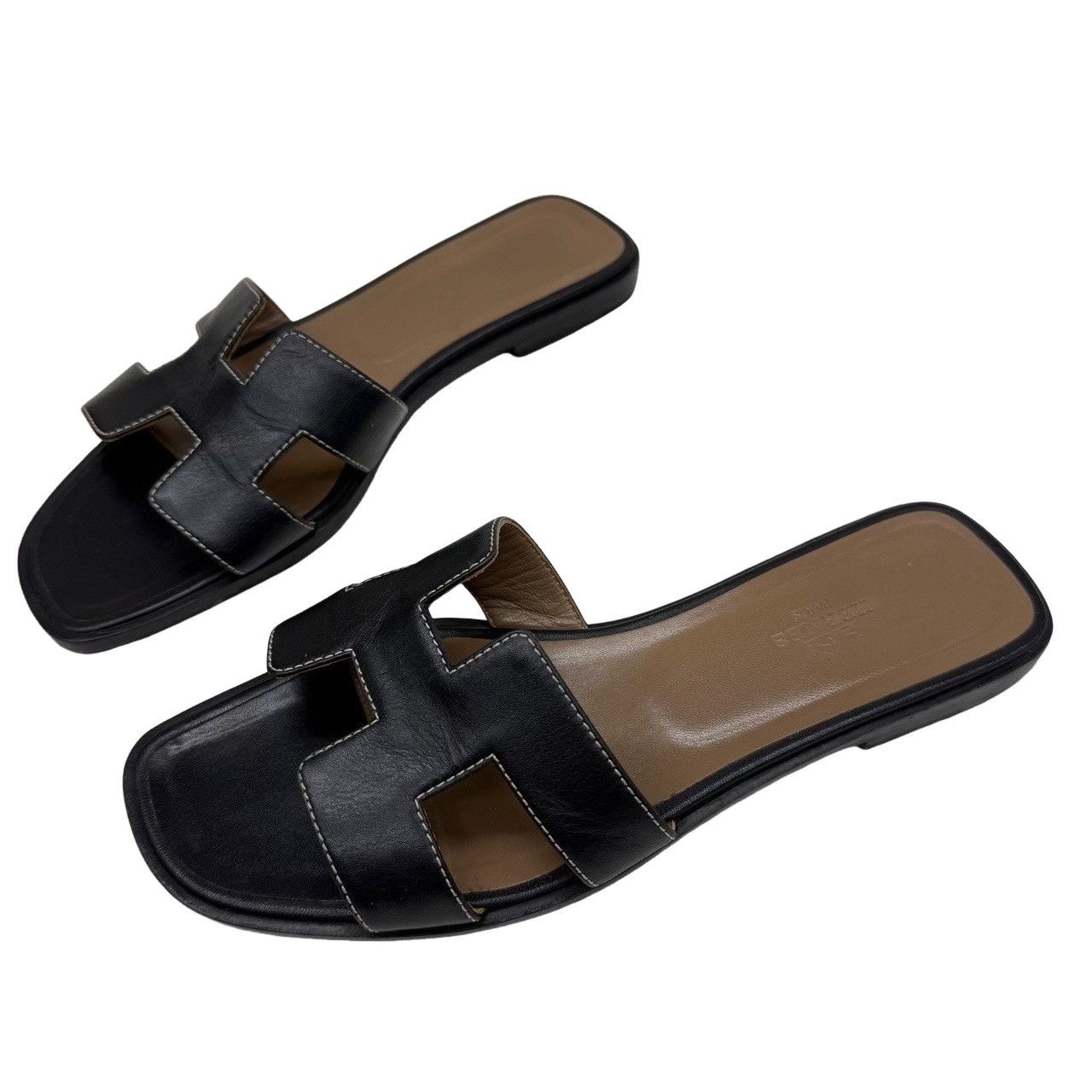 Hermes Hermès Oran H-Cutout Leather Sandals Size 37.5 Size US 7.5 / IT 37.5 - 1 Thumbnail