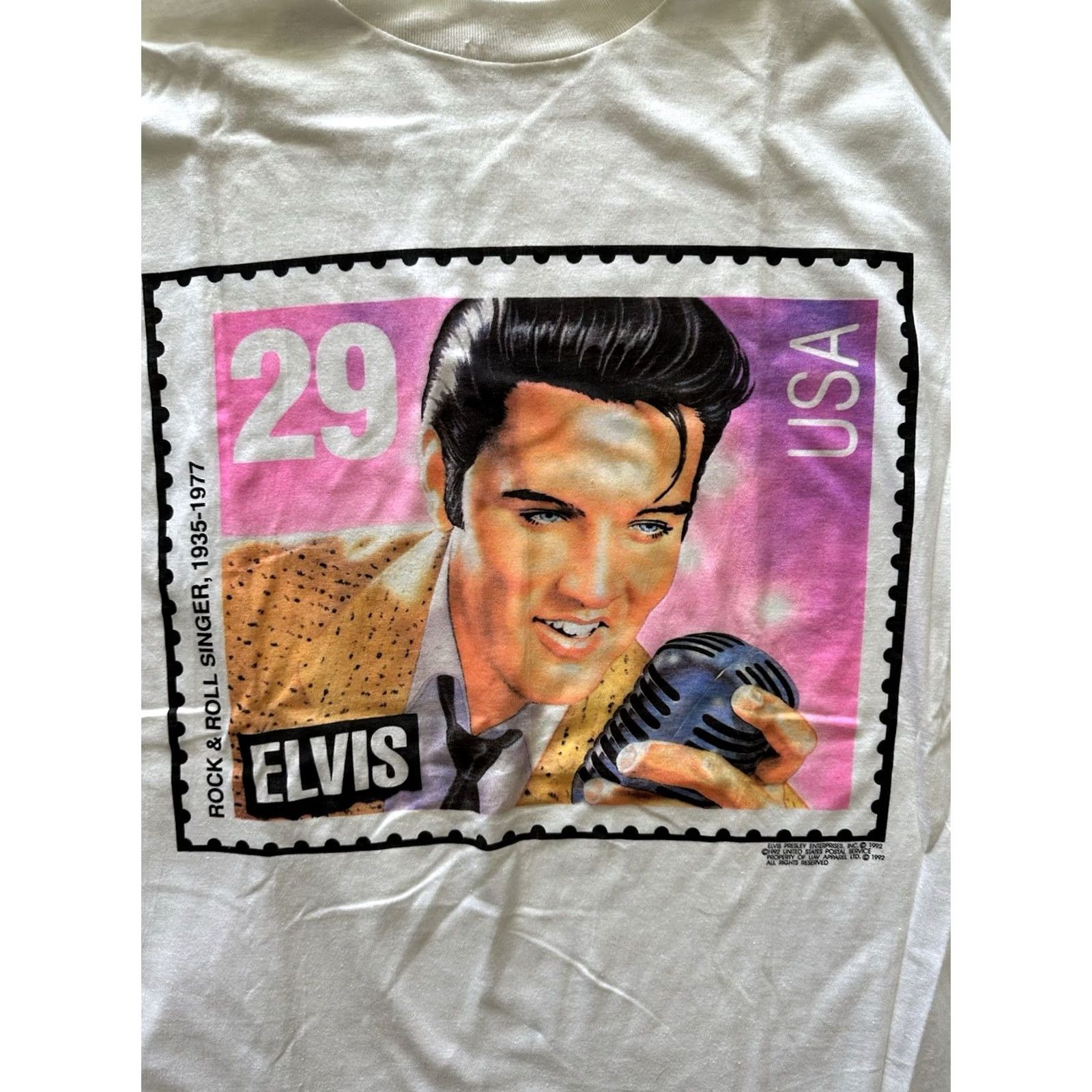 Anvil VINTAGE Elvis Presley USPS T-Shirt White XL Mens 90s Rock Music Elvis 50s 60s Anvil Crew Neck Short Sleeve USA Made NWOT Size US XL / EU 56 / 4 - 2 Thumbnail