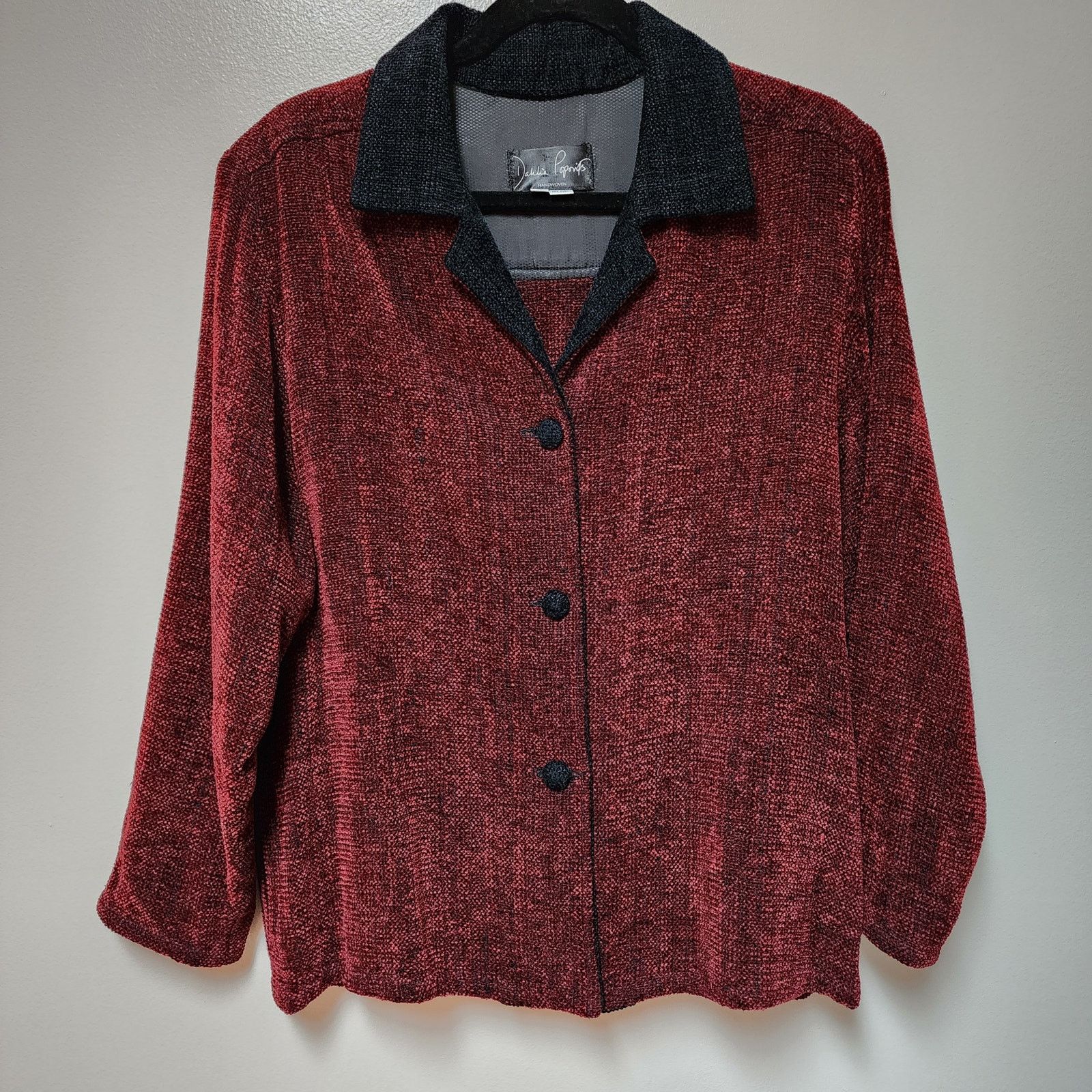 Handmade Handwoven Jacket size Large Dahlia Popovits Size L / US 10 / IT 46 - 5 Thumbnail