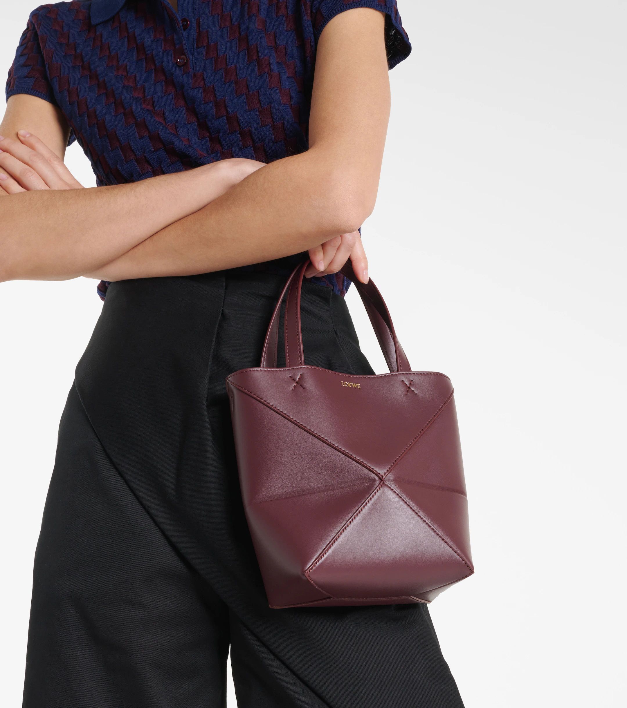 Loewe LOEWE Puzzle Fold Mini cherry red leather tote bag NWT Size ONE SIZE - 2 Thumbnail