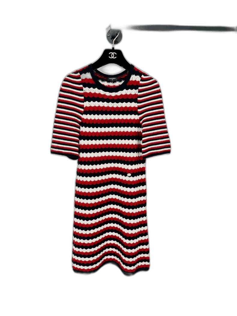 Chanel Red Striped Chanel Sweater -2505 Size M / US 6-8 / IT 42-44 - 1 Thumbnail